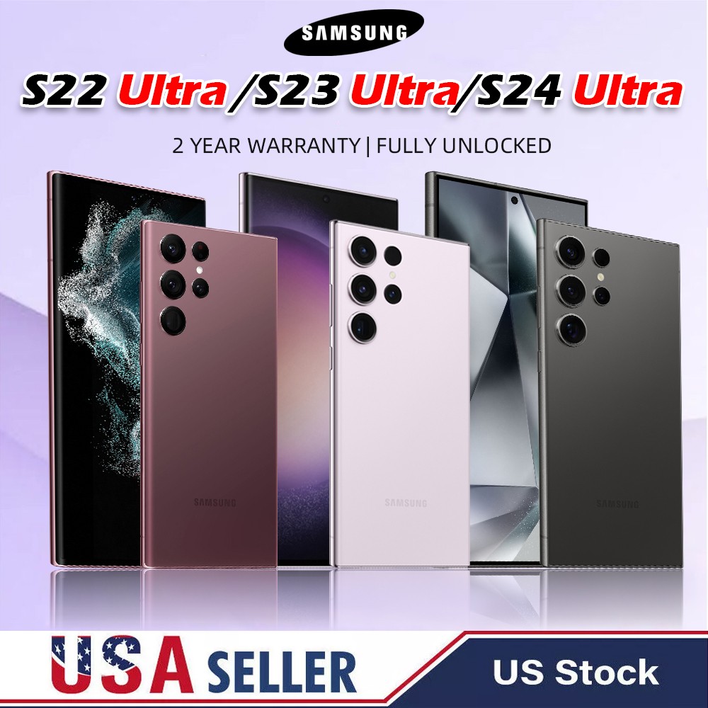 Samsung Galaxy S24 Ultra/S23 Ultra/S22 Ultra 128GB Unlocked & 45W Chargers Lot