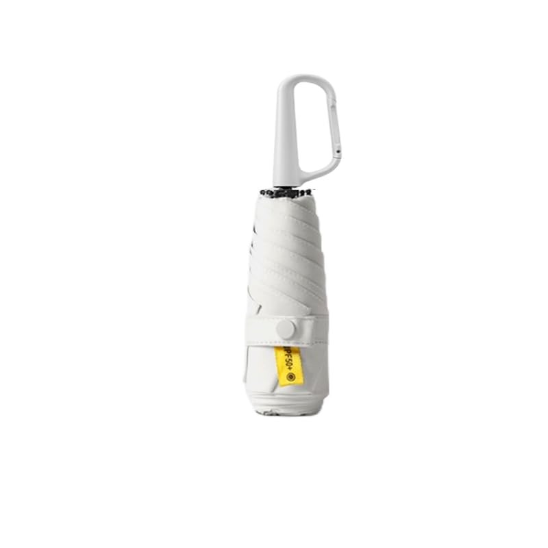 erised's bifrost Mini Travel Folding Umbrella with Carabiner 35.4inch White