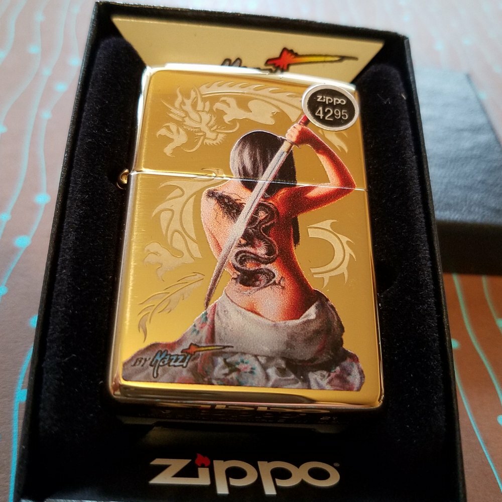 ZIPPO 29668 Mazzi Lady Dragon Sword HP Brass NEW in box Windproof Lighter