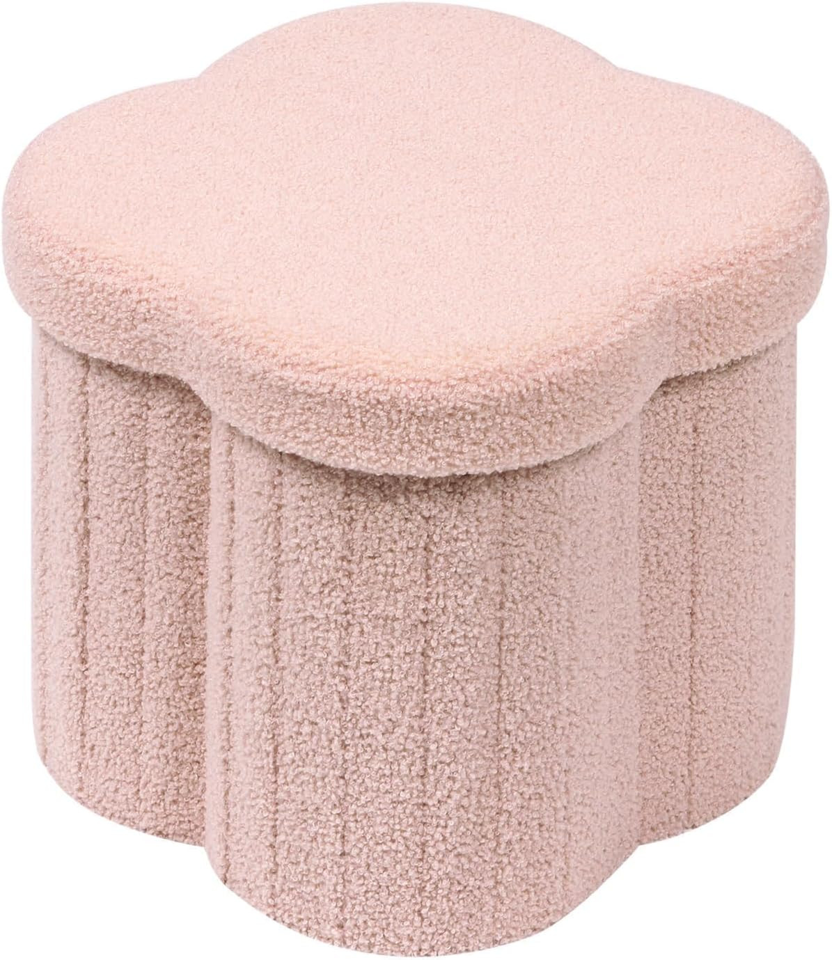 Storage Ottoman Cube, Flowers Shaped Ottomans with Storage Foot Stool Footrest f