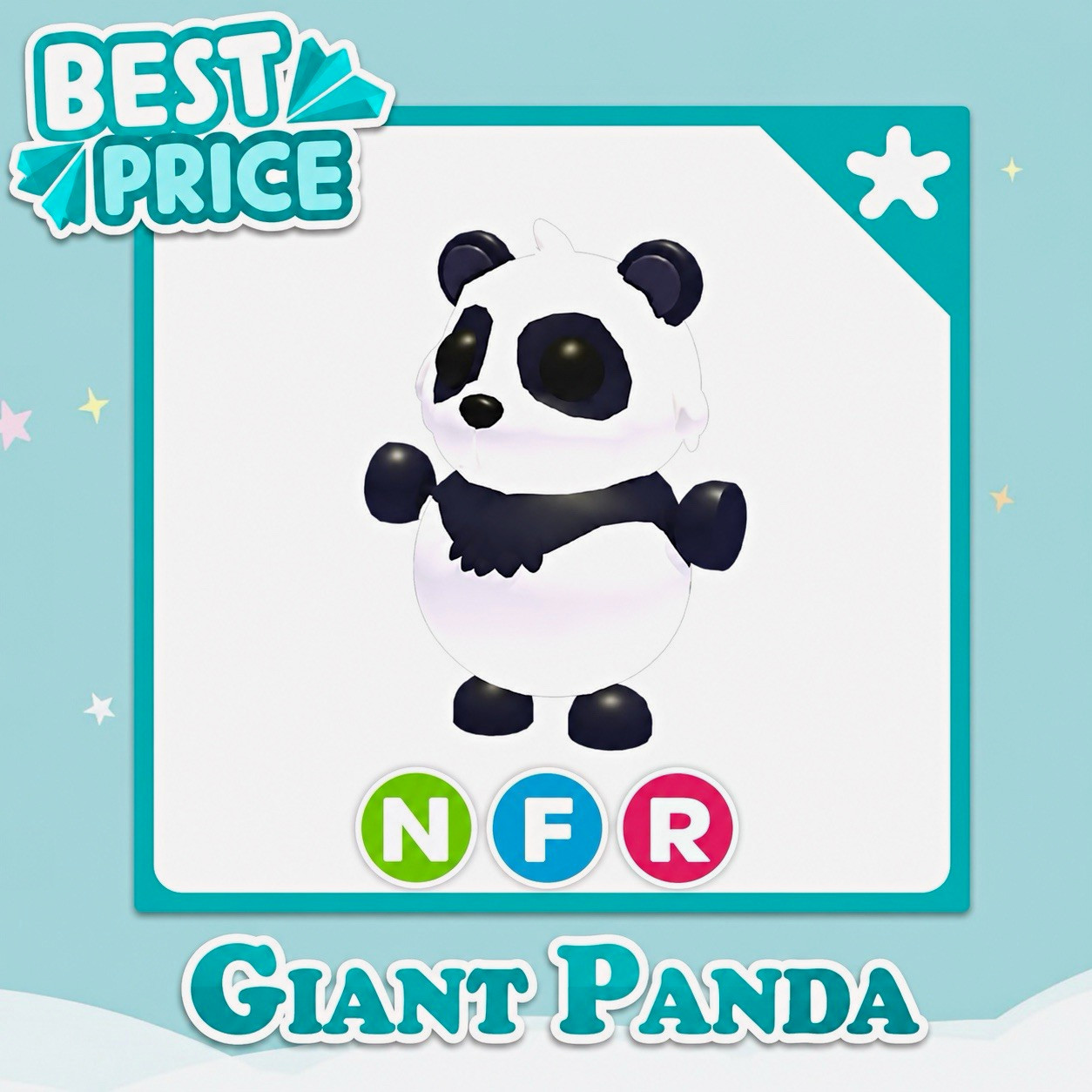 Adopt Me! Giant Panda Neon NFR Flyable Rideable Virtual Game Item/Asset