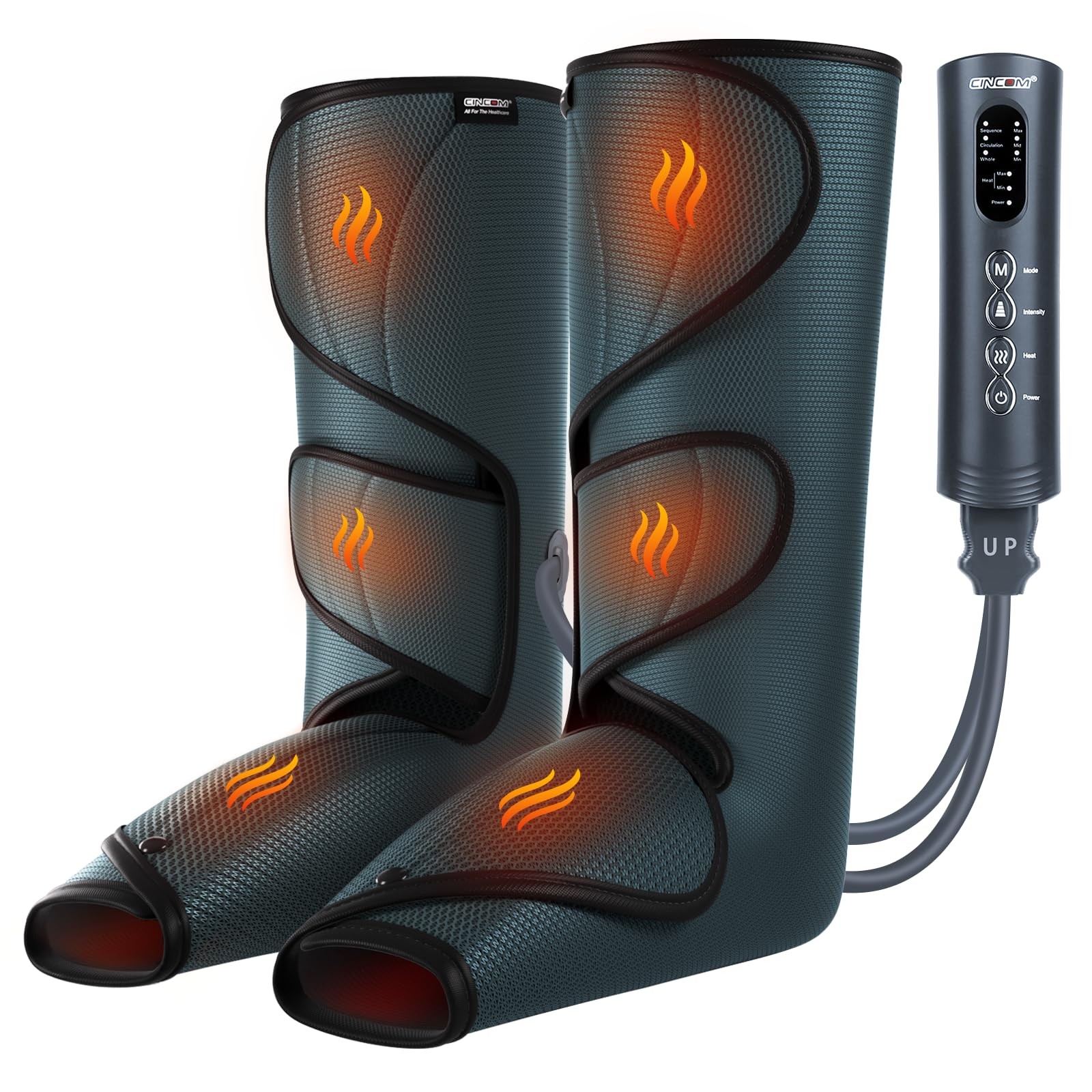 CINCOM Leg Massager with Heat and Air Compression FSA - HSA Black