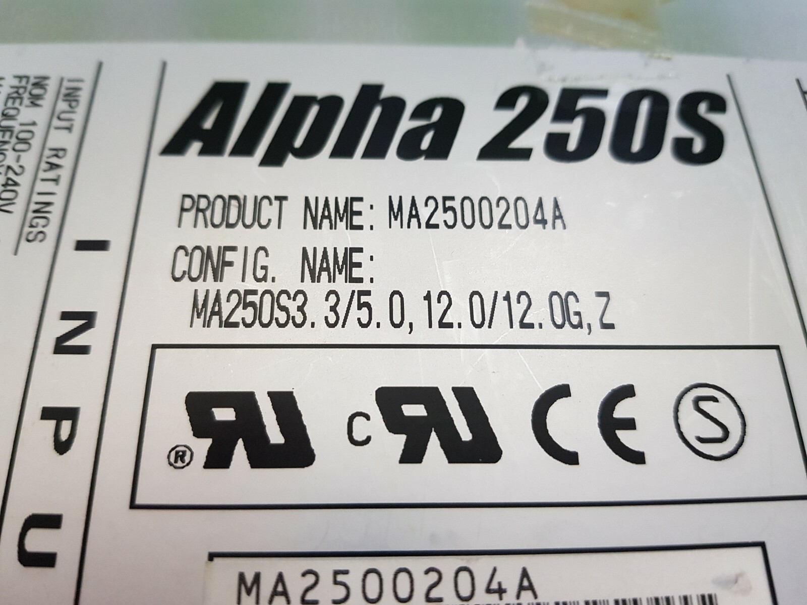 LAMBDA POWER SUPPLY Alpha 250S MA2500204A 250W