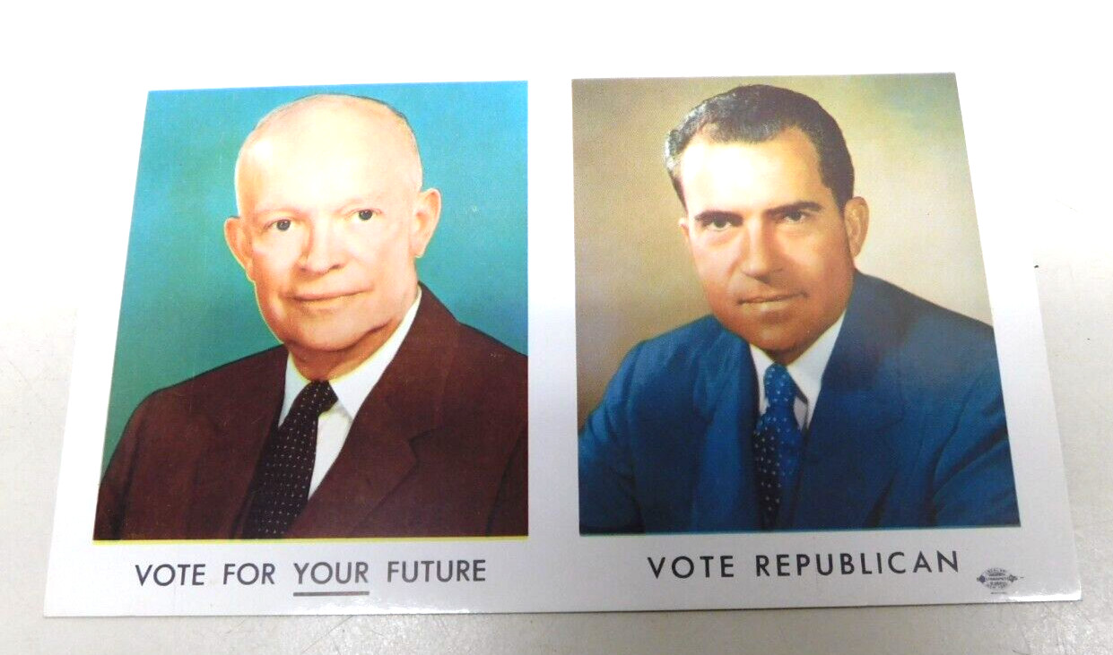 Vintage Eisenhower Nixon Vote Republican Vintage Political Advertising Postcard