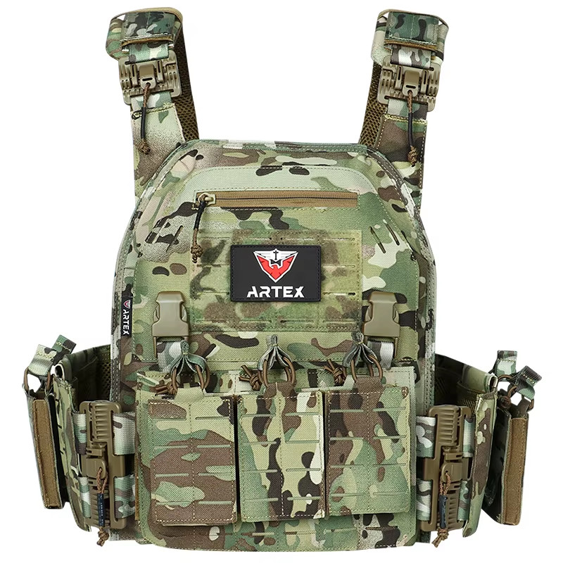 Ranger Green Plate Carrier Tactical Vest with Quick Release Security Molle Chale