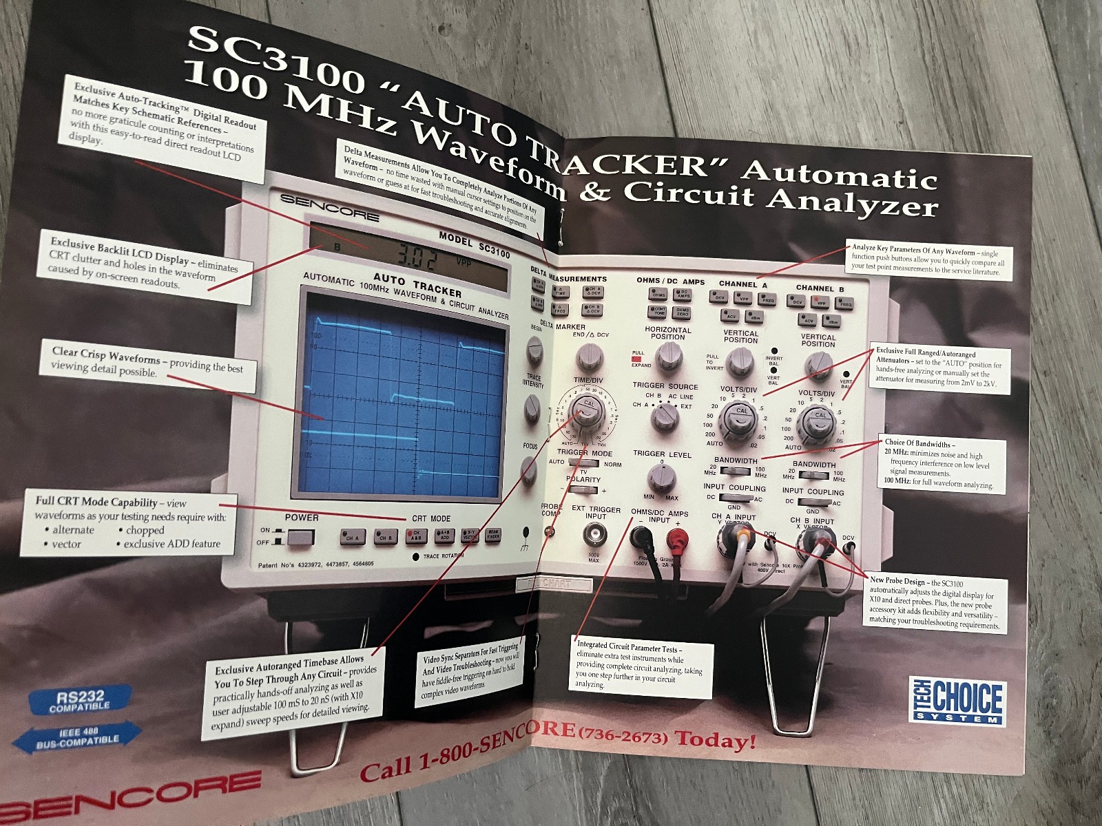 Sencore SC3100 Auto Tracker Waveform Circuit Analyzer Oscilloscope Brochure