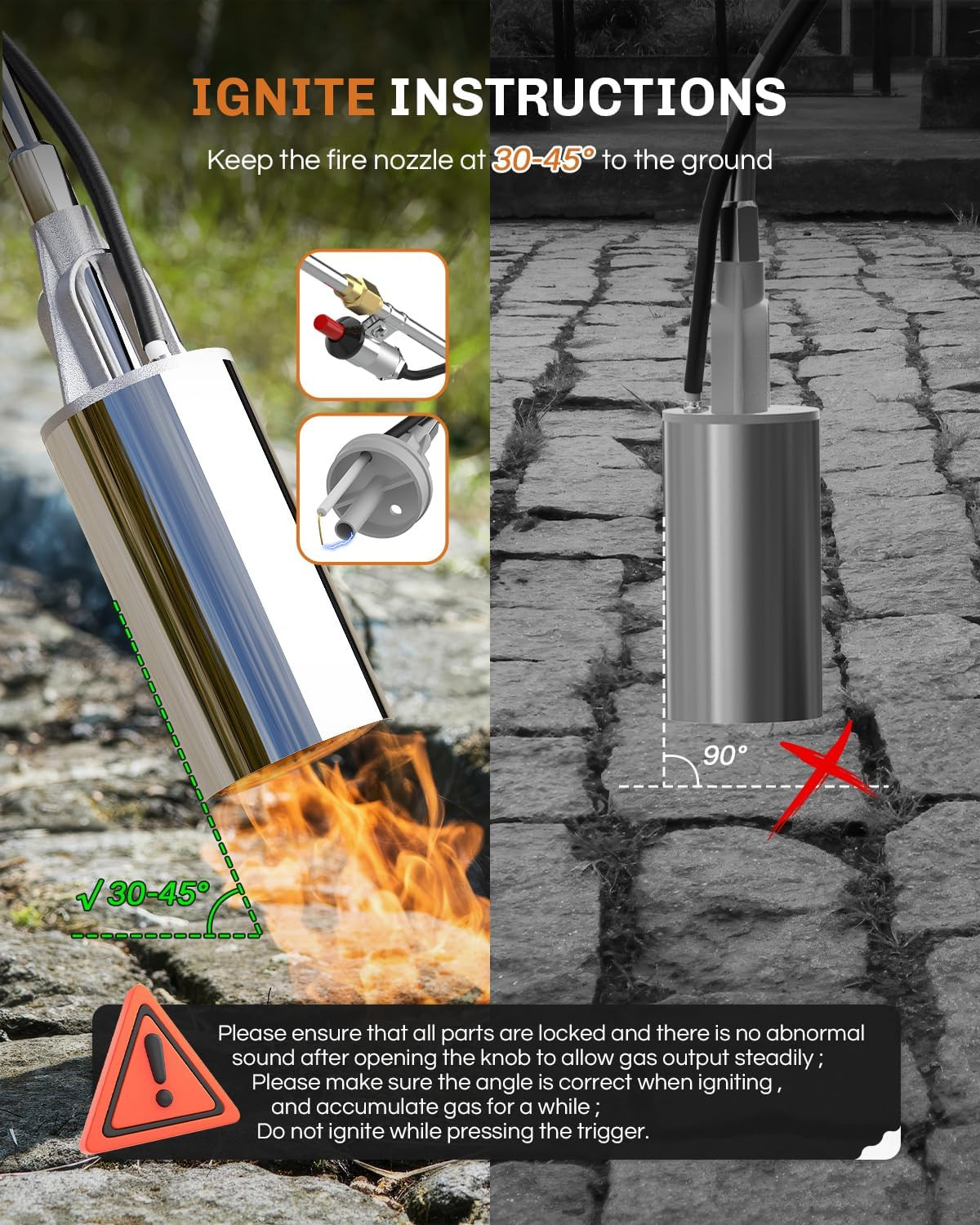 Propane Torch Weed Burner, Weed Torch 340,000 BTU Flamethrower with POL 11.5FT H