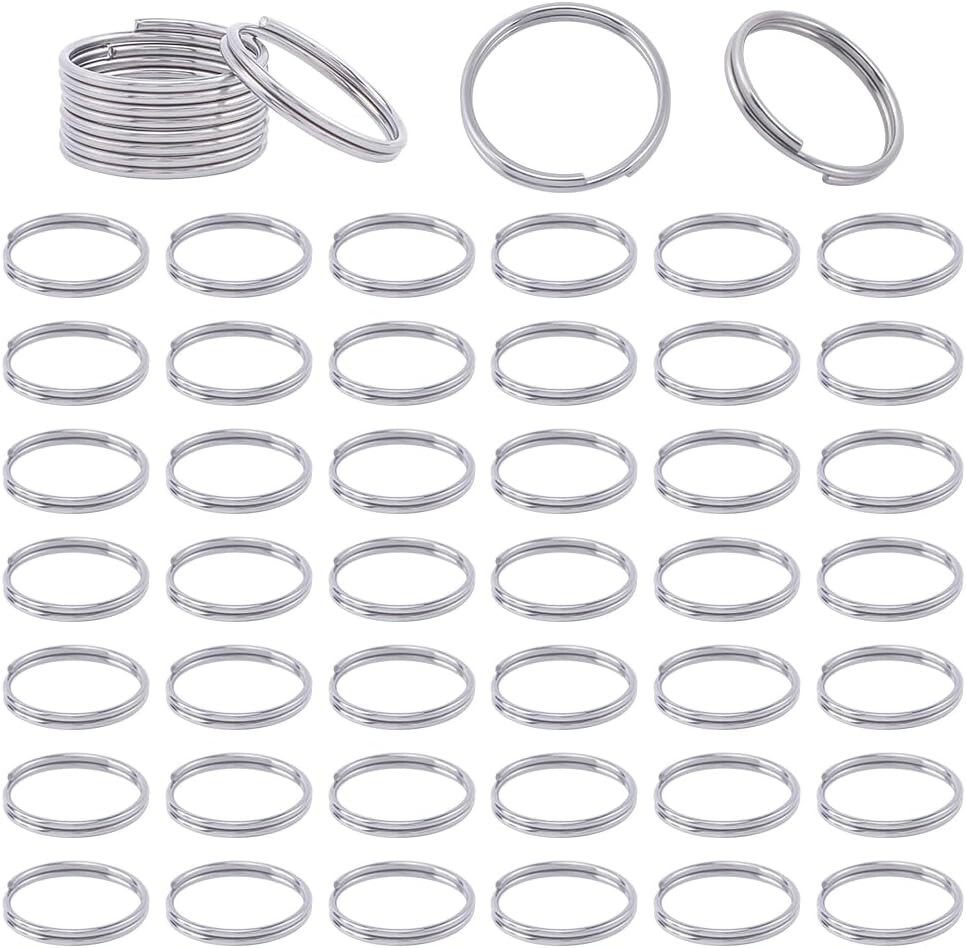 10/20x Stainless Steel Split Key Ring Round Wire Keychain Jump Ring Metal Loop