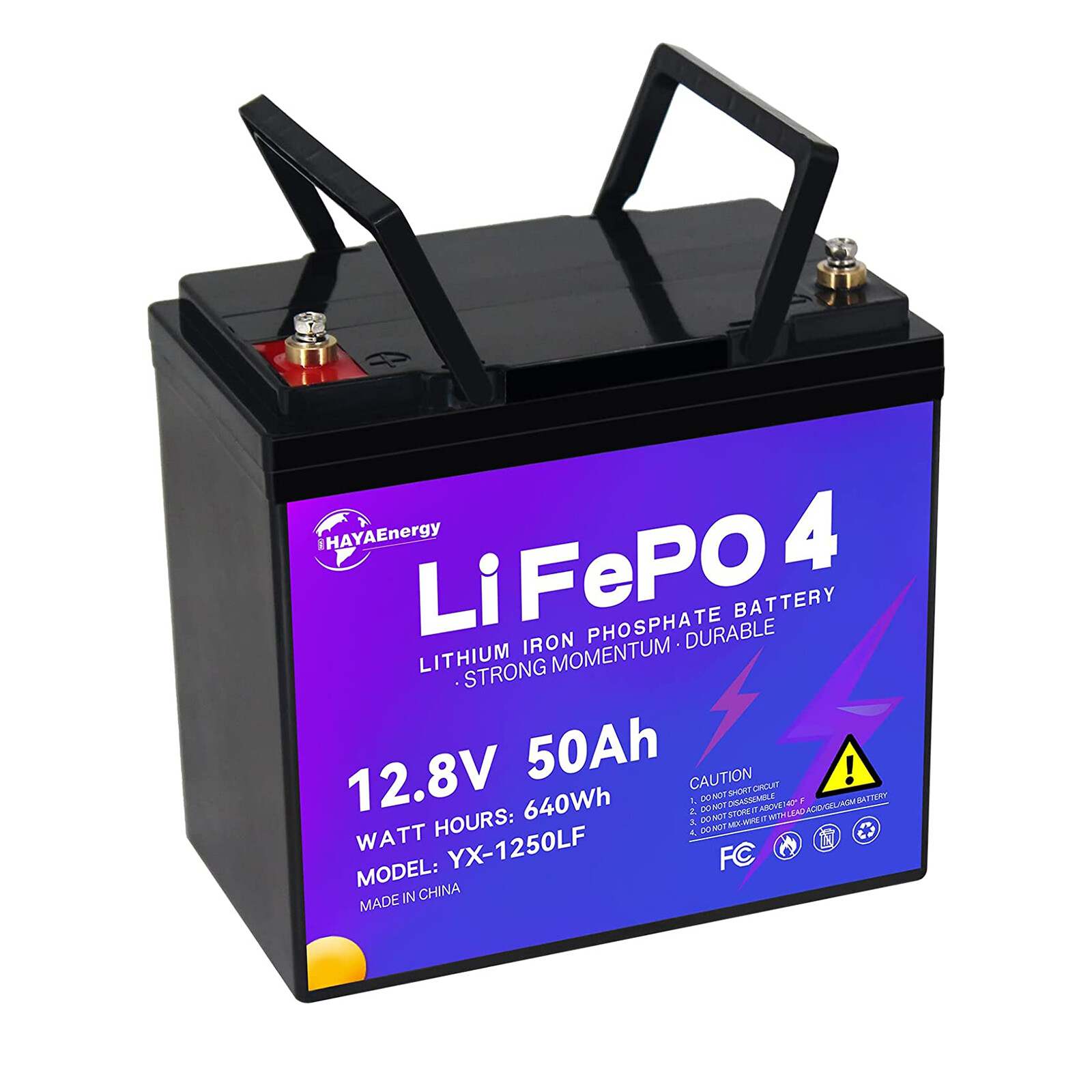 2 Pack 12V 50Ah LiFePO4 Lithium Battery for Deep Cycle RV Marine Solar System