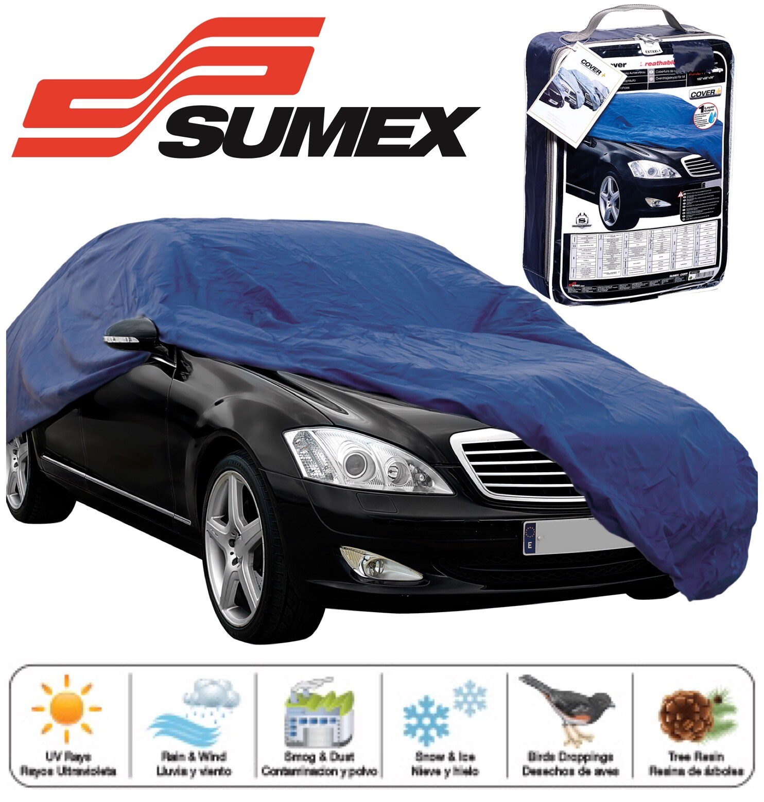 To Fit Alfa Romeo SZ Rain Sun Ice Frost & Snow Breathable Full Car Cover - Blue