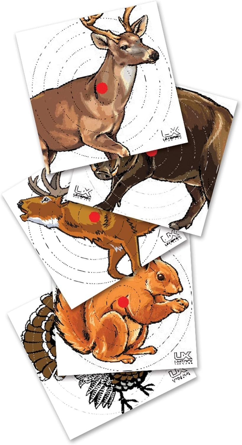 Diverse 100-Pack Paper Shooting Targets with Bullseye - Deer, Elk, Hog & More