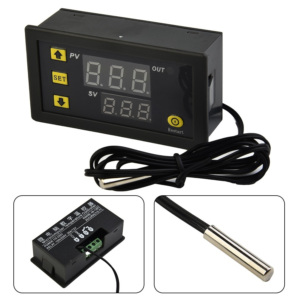 20A Digital Temperature Controller Thermostat Meter Temp Sensor Switch Red+Blue