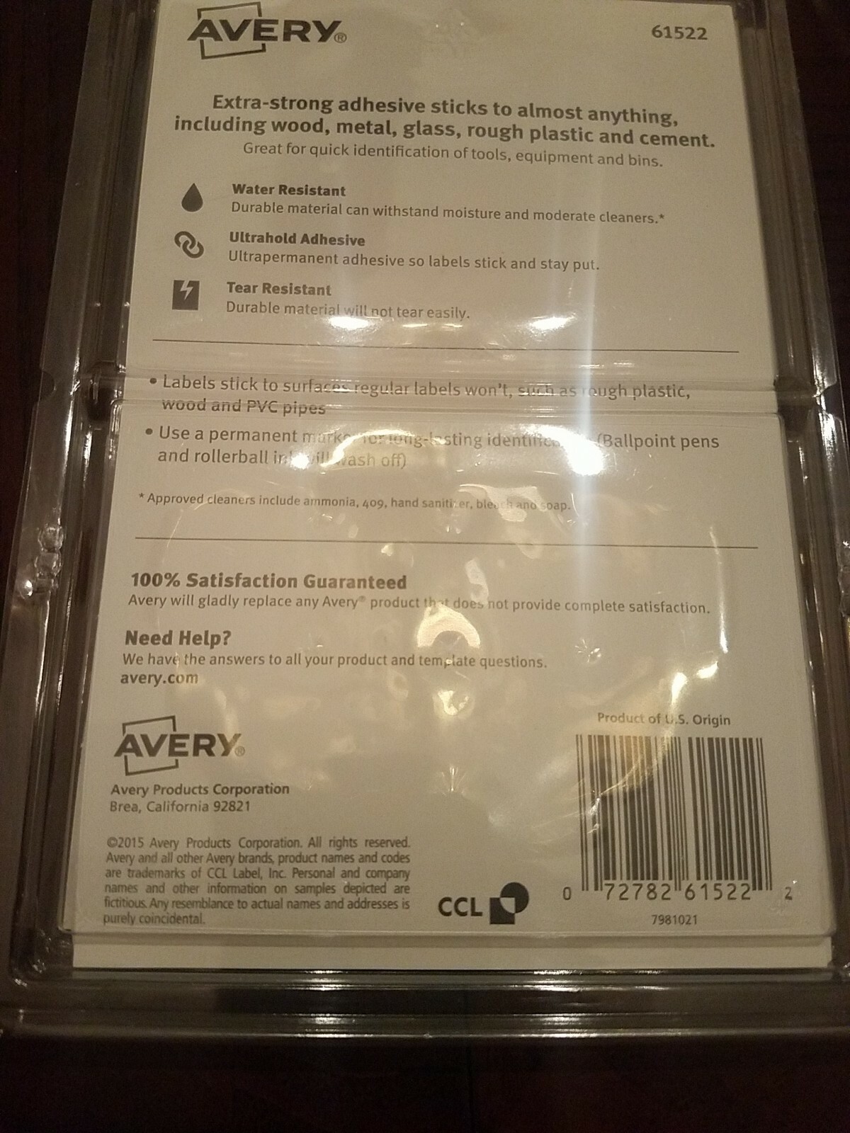 Avery Duable Multi-Surface ID Labels 1 1/4" X 3 1/2