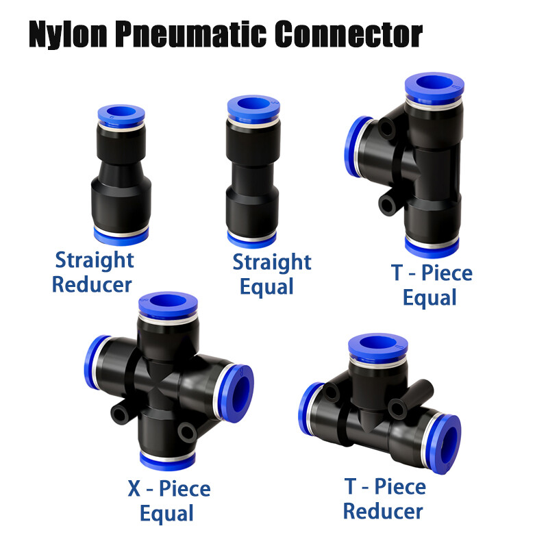 Nylon Pneumatic Connector Push Fit Airline Quick Joiner Straight & T & X Piece