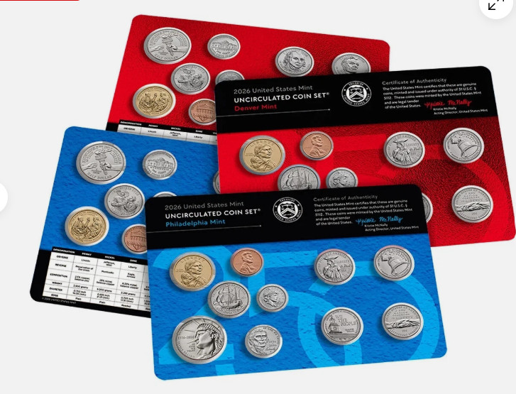 2026 P & D Uncirculated Coin Mint Set With DUAL DATE CENT
