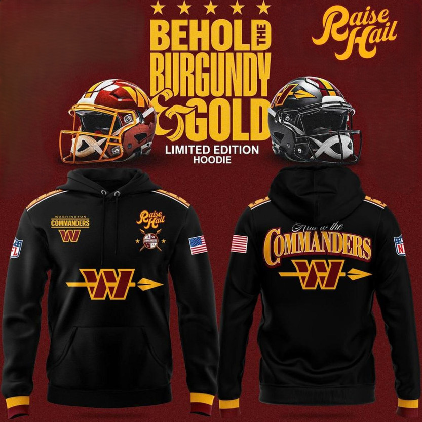 HOT NEW ITEM! Washington Commanders Behold Burgundy & Gold 2026 Hoodie All Size