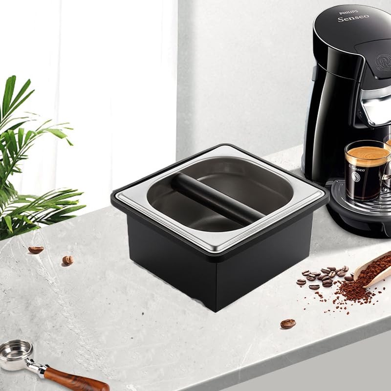 Coffee Knock , Stainless Steel Coffee Espresso Knock Coffee Grounds Bin with ...