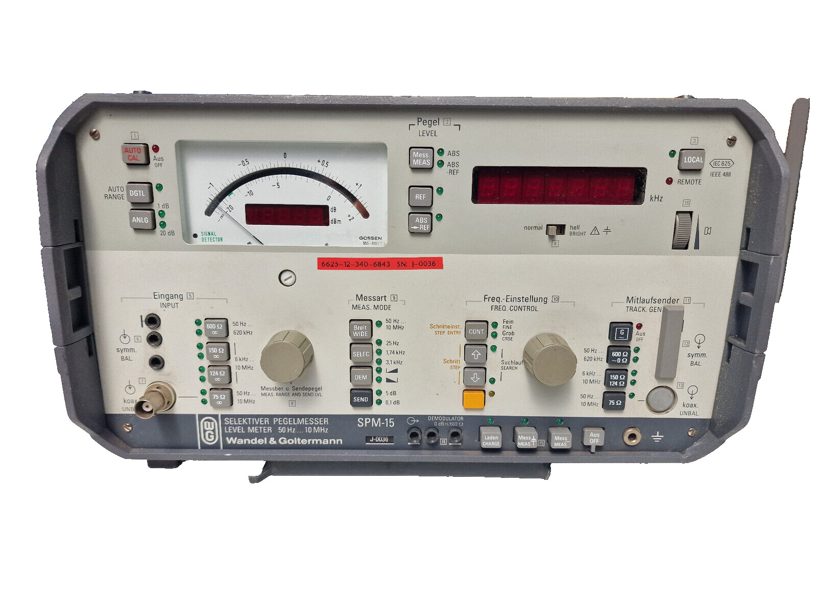 Wandel & Goltermann SPM-15 Selective Voltmeter Tracking Generator 10MHz