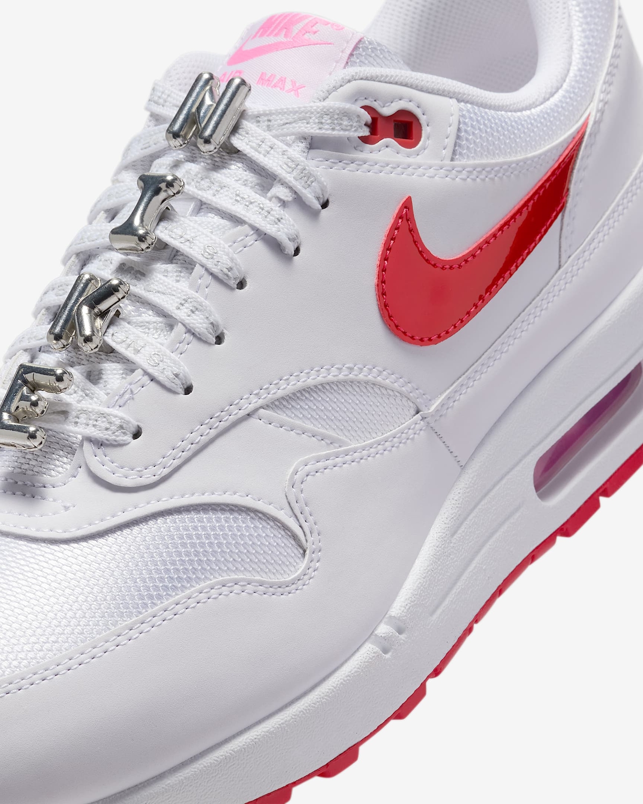Nike Air Max 1 PRM Shoes Valentine’s Day White Red HV2303-100 Men's Sizes NEW