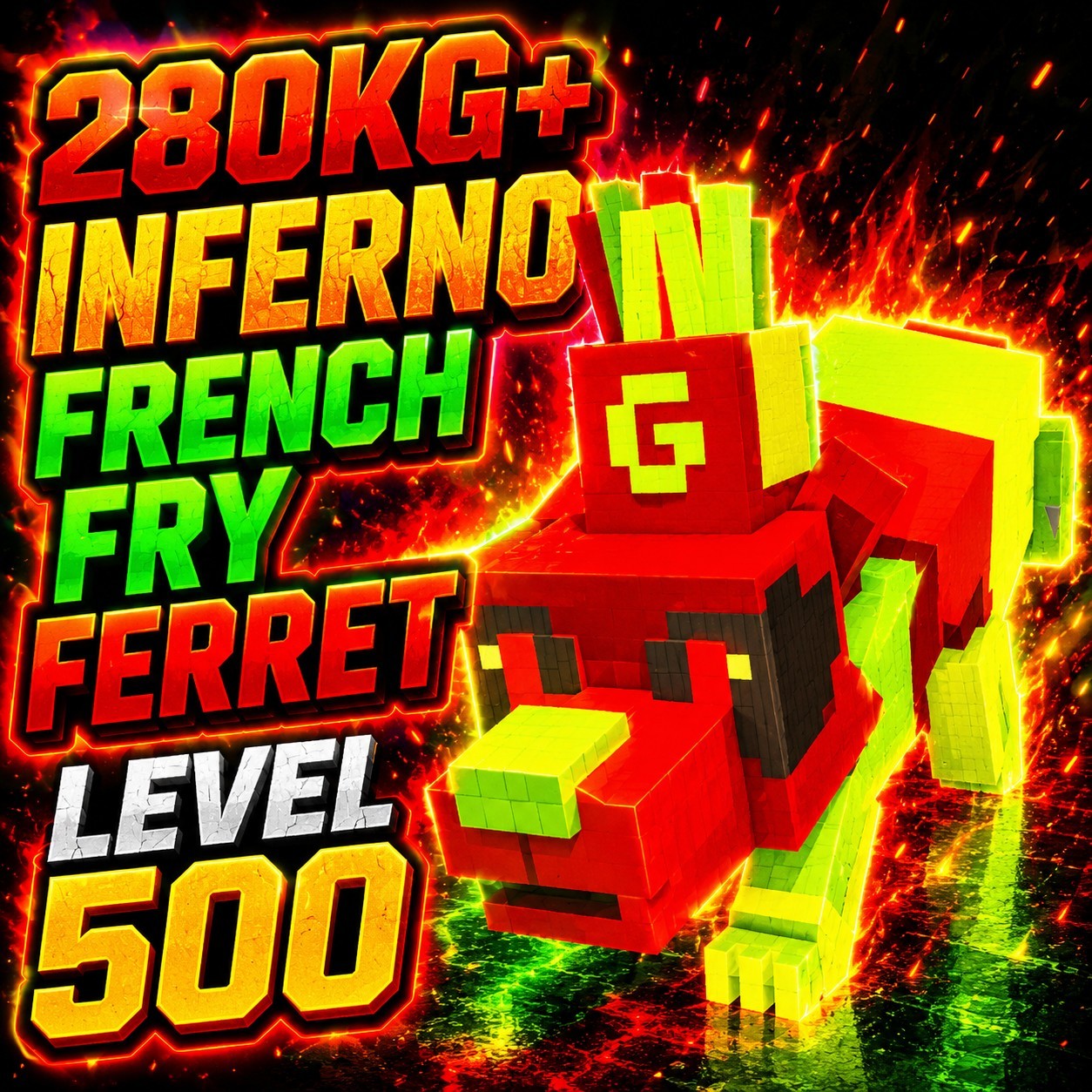 280kg+ INFERNO FRENCH 🍟 FRY FERRET LEVEL 500 Grow 🪴 A Garden