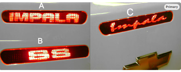 3rd Brake Light overlay DECAL Fits Chevy Impala 2006-2013