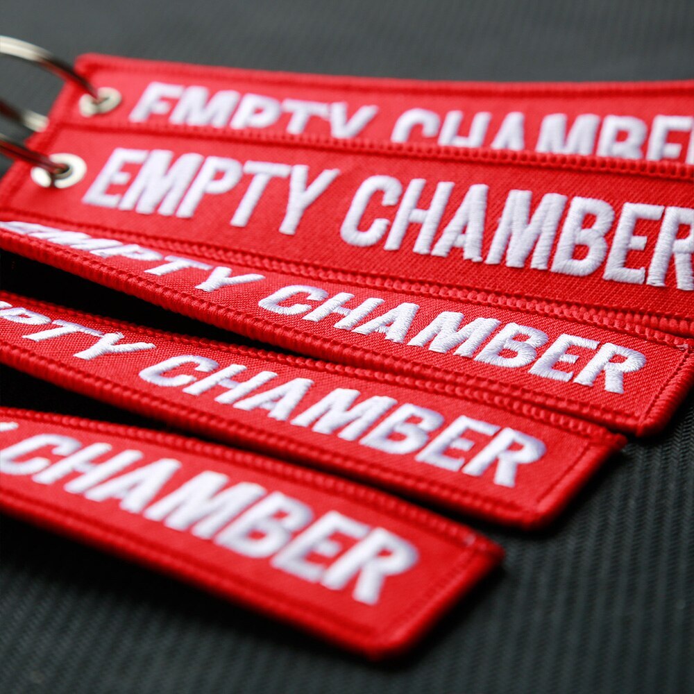 6Pack Empty Chamber Key Chains with Flags for Safety Tags Gun Pistol Indicator