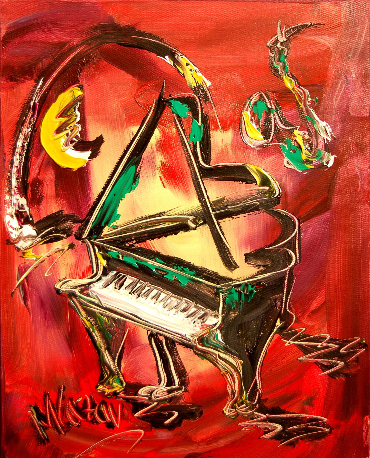 Original Oil Wall Art Paintings Stetched Canvas Impessionist Kazav .