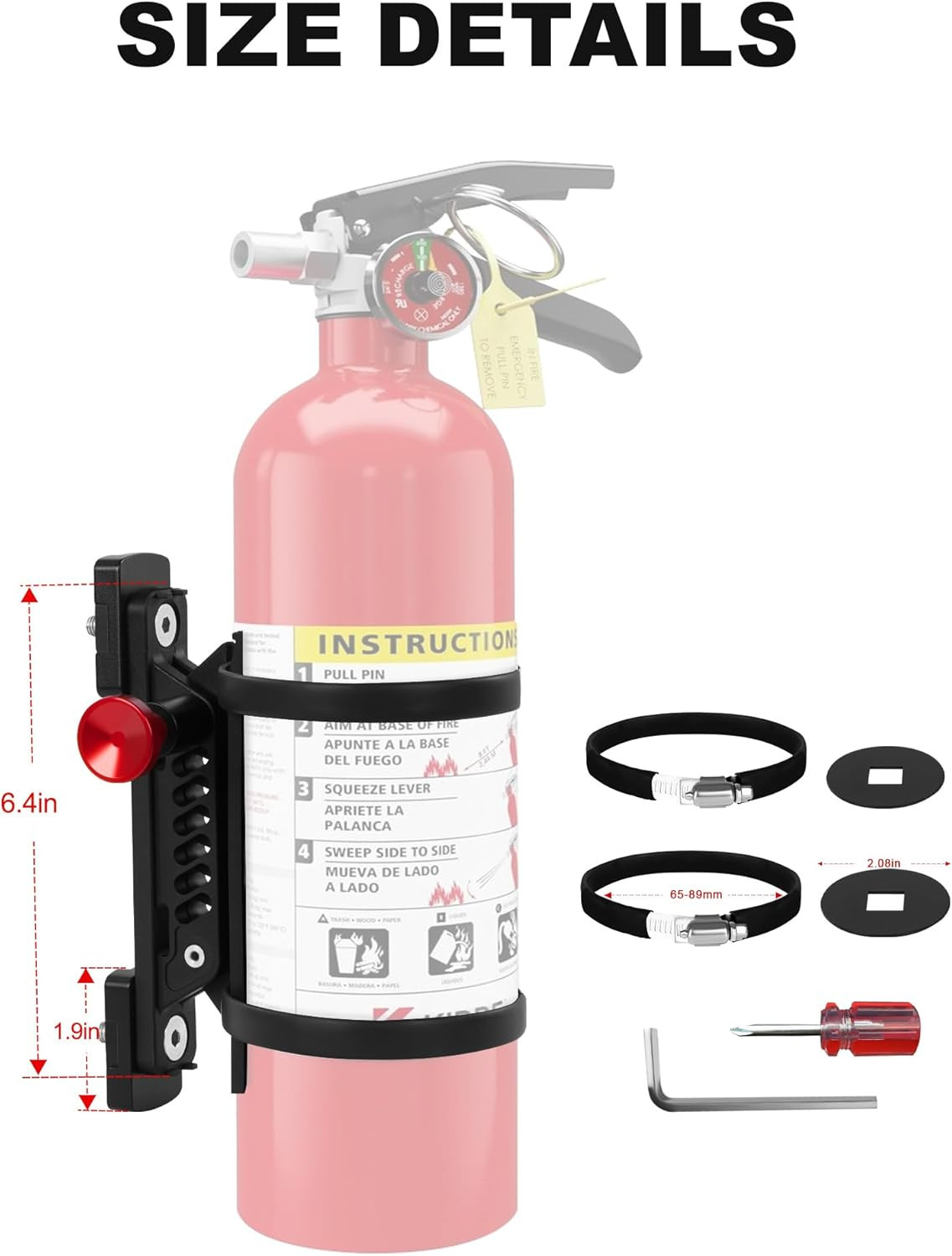 MOLLE Fire Extinguisher Mount Kit - Quick Release Bracket for Tactical Panels, T