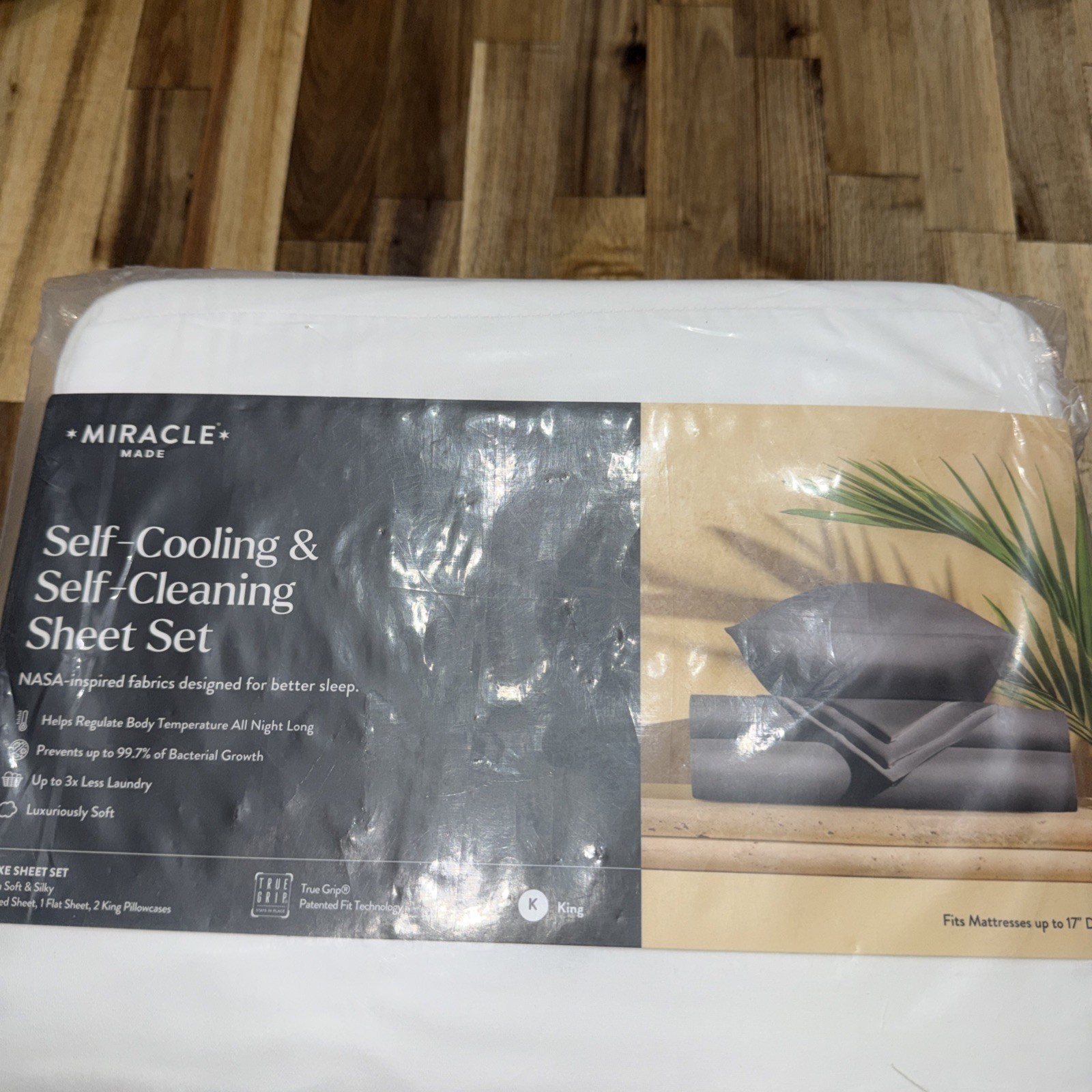 Miracle Made Sheet Set KING Luxe Self-Cooling Self-Cleaning -white- NWT