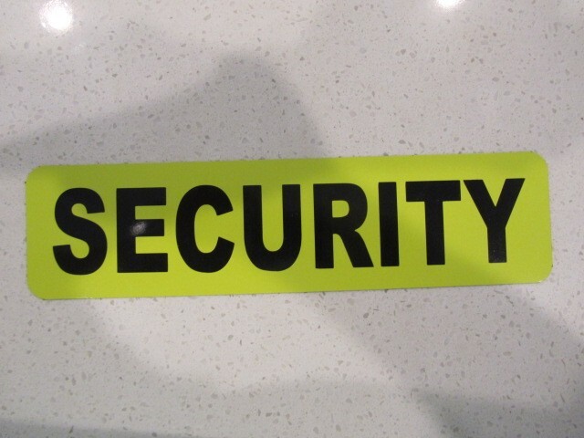 SECURITY Yellow & Black Vehicle Magnetic Sign 3"x12" for Car Truck Van SUV