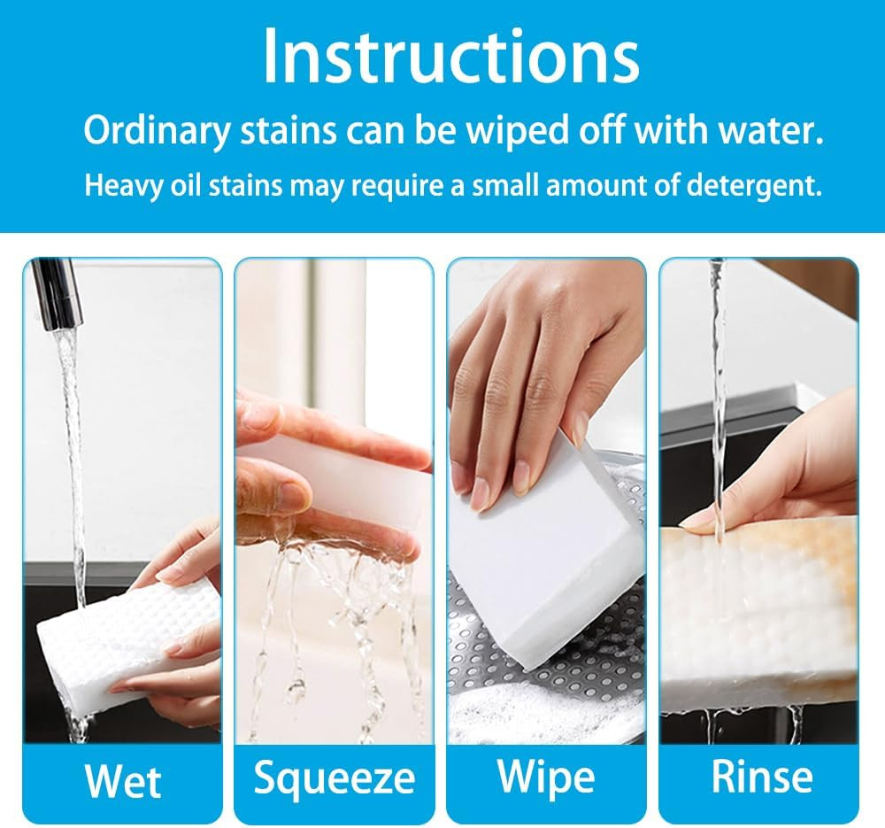 Magic Sponge Erasers, 20 Pack 2X Density Stronger Melamine Sponge Foam Pads, Mul