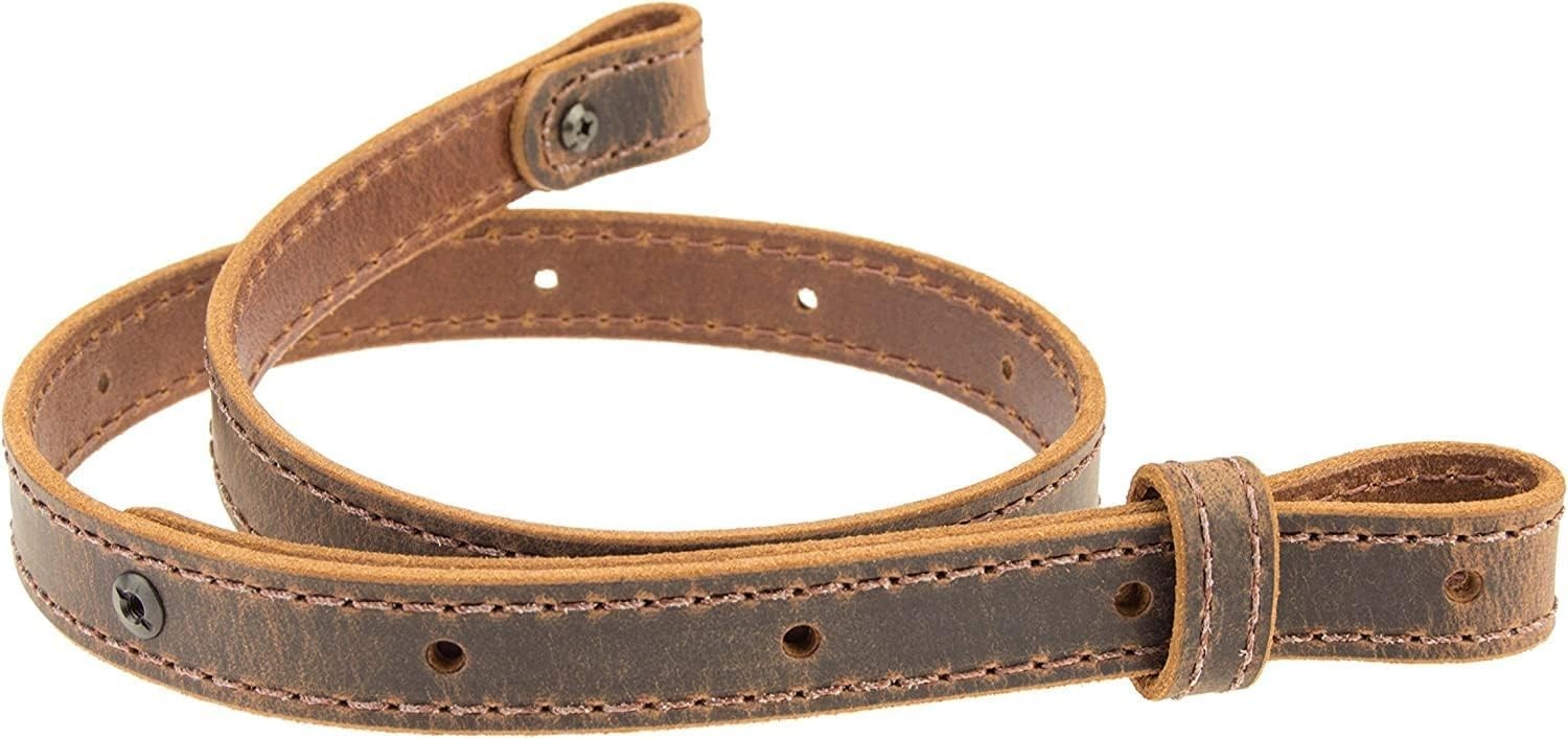 Leather Buffalo Rifle Gun Sling Vintage Brown Crazy Horse/Hand Stitched 1" Wide