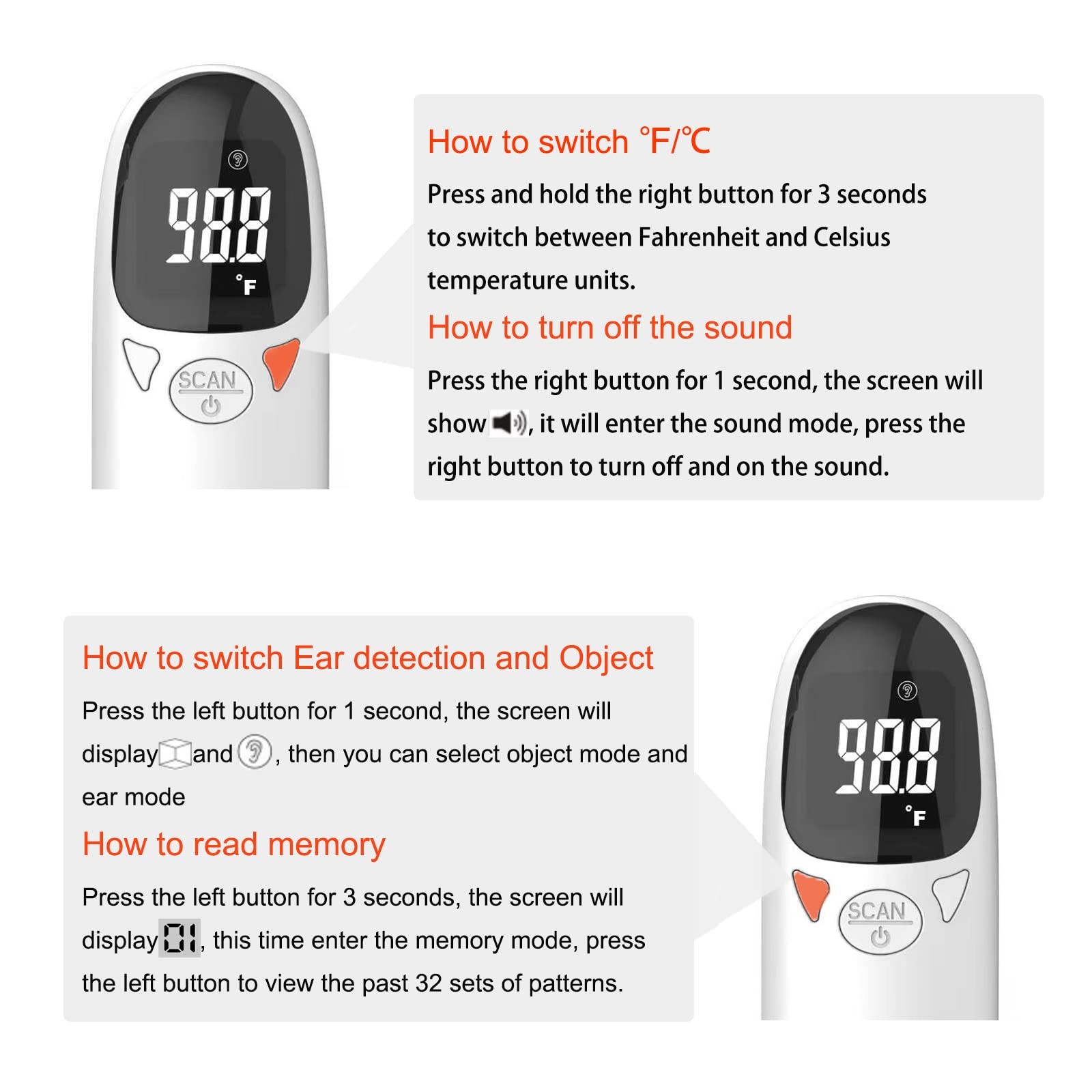 Cat & Dog Thermometer, pet Ear Thermometer, Specially Designed for Pets, Quic...