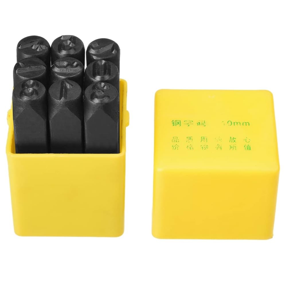Number Metal Stamp Set, 3/8" 10mm, Digital 0 to 1 set black, blackening