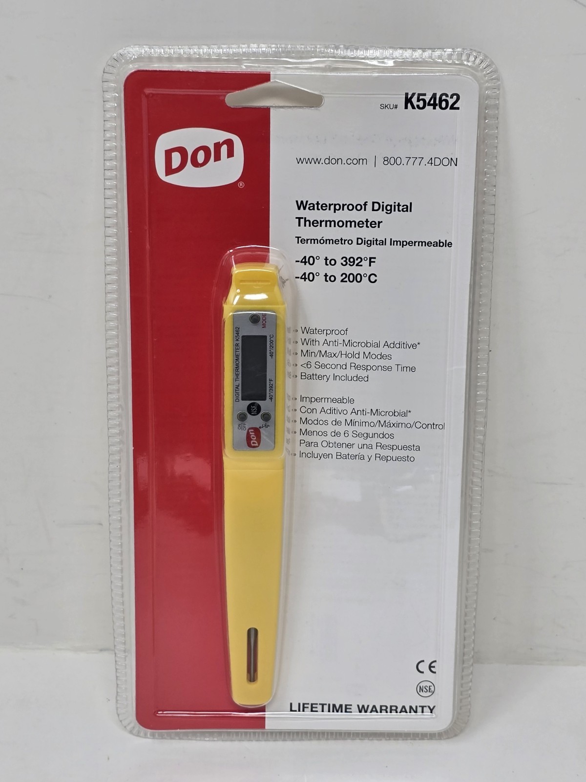 DON K5462 Waterproof Digital Thermometer, Yellow - Brand New & Sealed