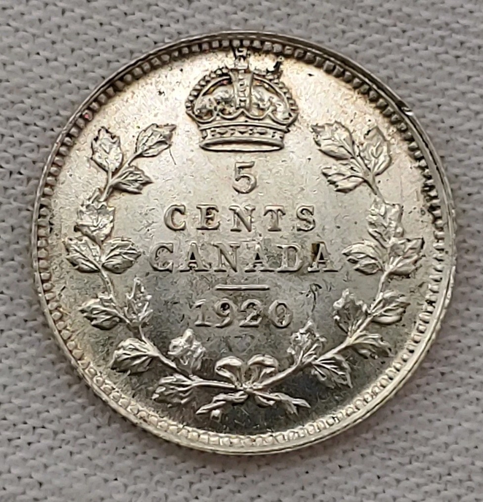 1920 Canada 5 Cents BU Gorgeous Luster Eye Appeal Stunning Example