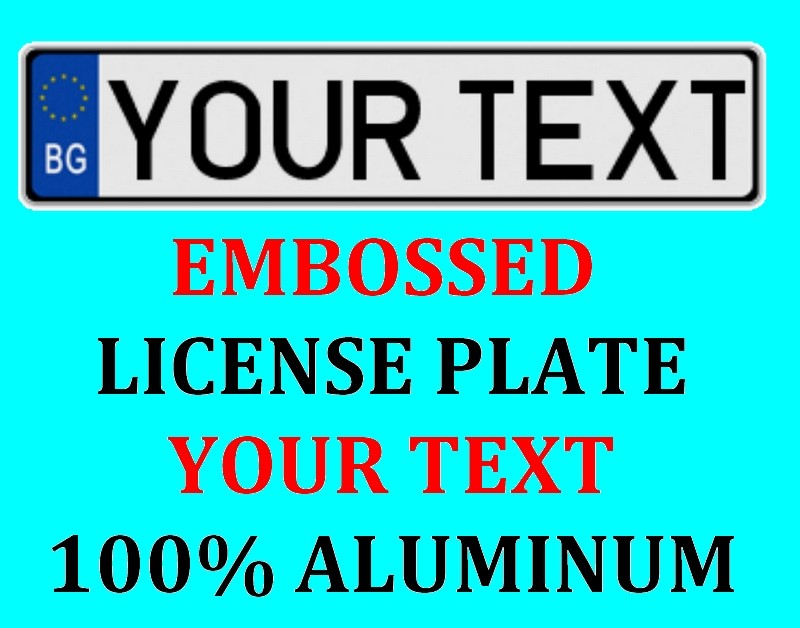 Bulgaria Tag European Euro License Plate Number Plate Custom Text Customized