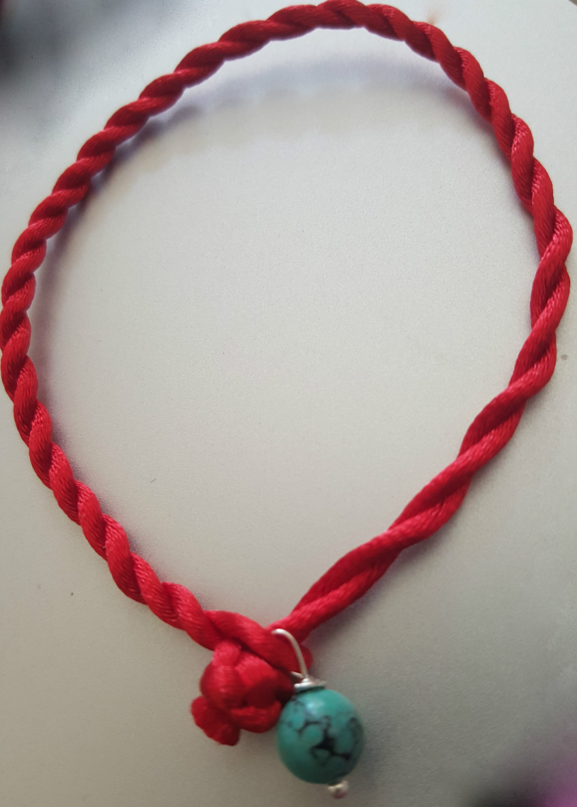 Turquoise Bead Faith Protection Red Bracelet Healing Aura Cleansing Organic
