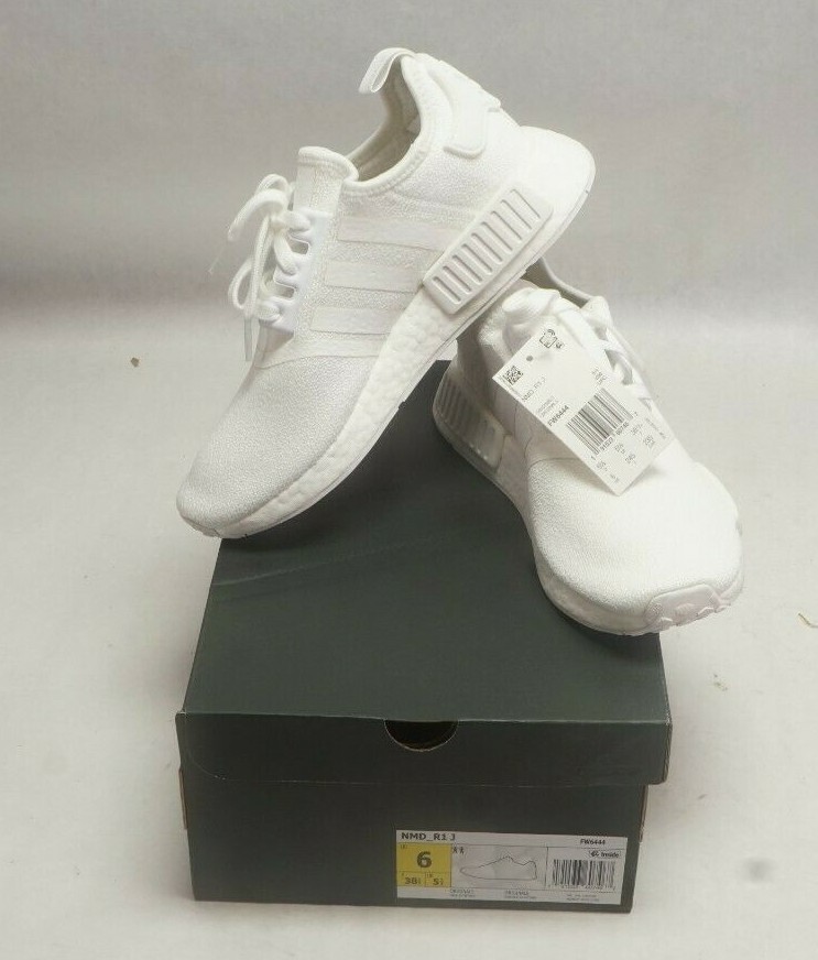 NEW Adidas FW6444 NMD_R1 tennis athletic Running Shoes (White/White) 6, 6.5, 7