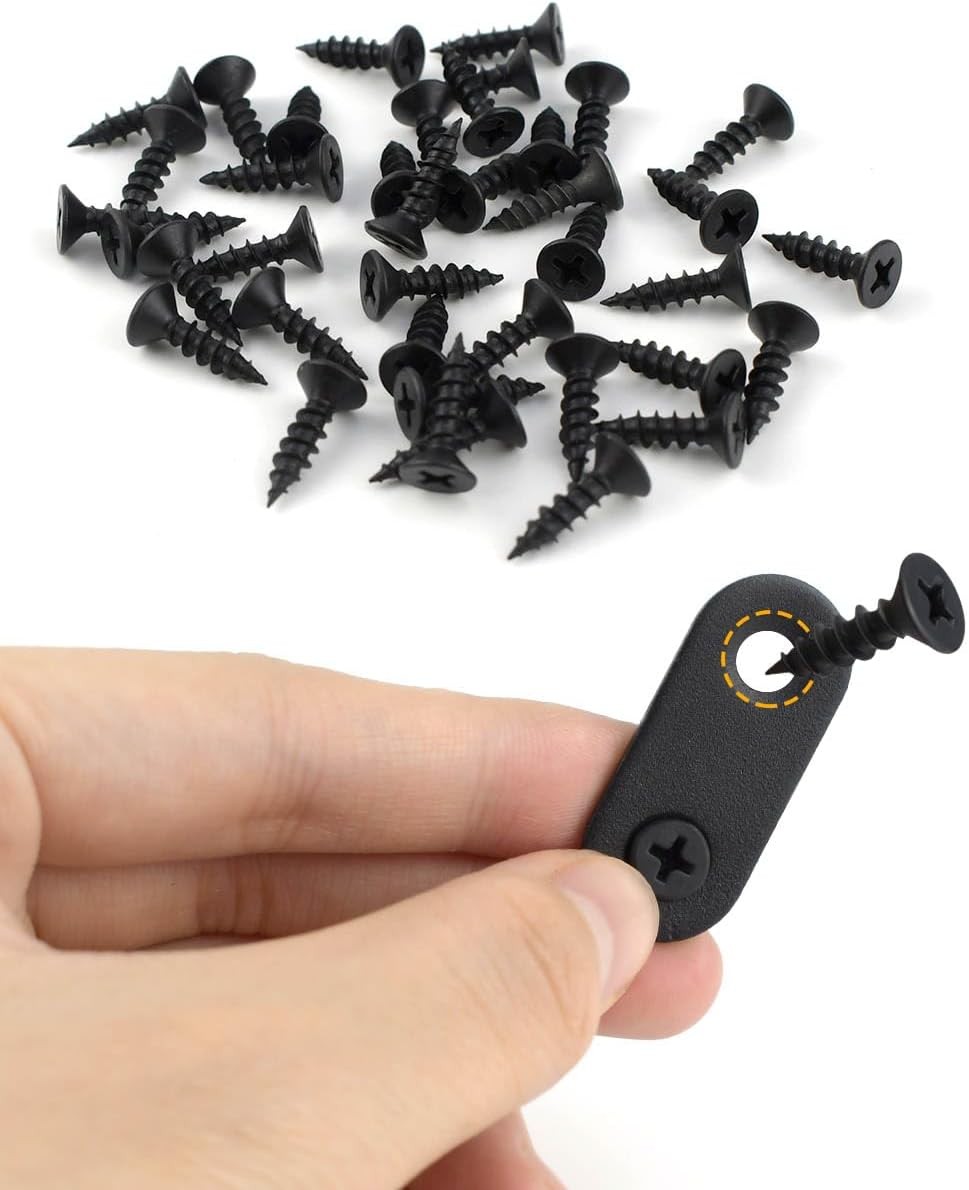 20 Pack Flat Straight Brace Bracket Stainless Steel Black