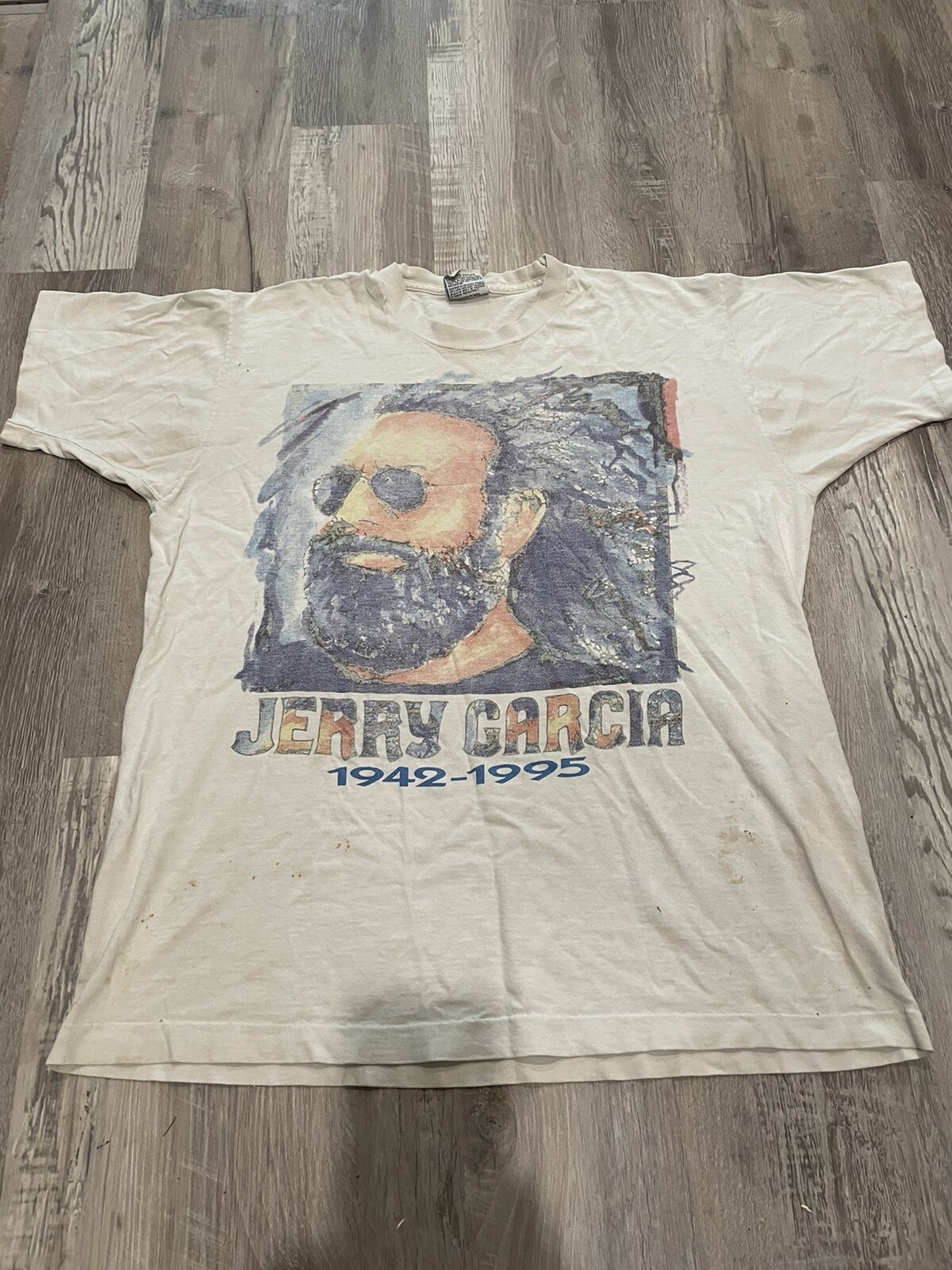 Grateful Dead Vintage T Shirt Jerry garcia 1942-1995 Liquid Blue XL Fair