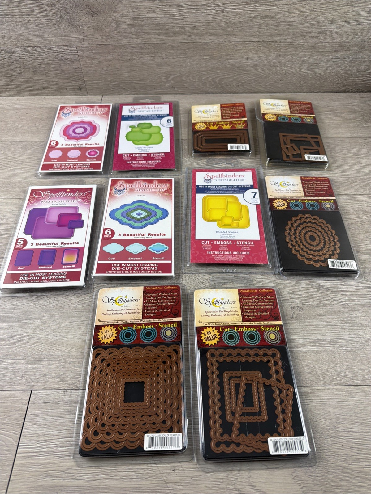 Spellbinders Lot Of 10 Nestabilities Die Sets New Cut Emboss