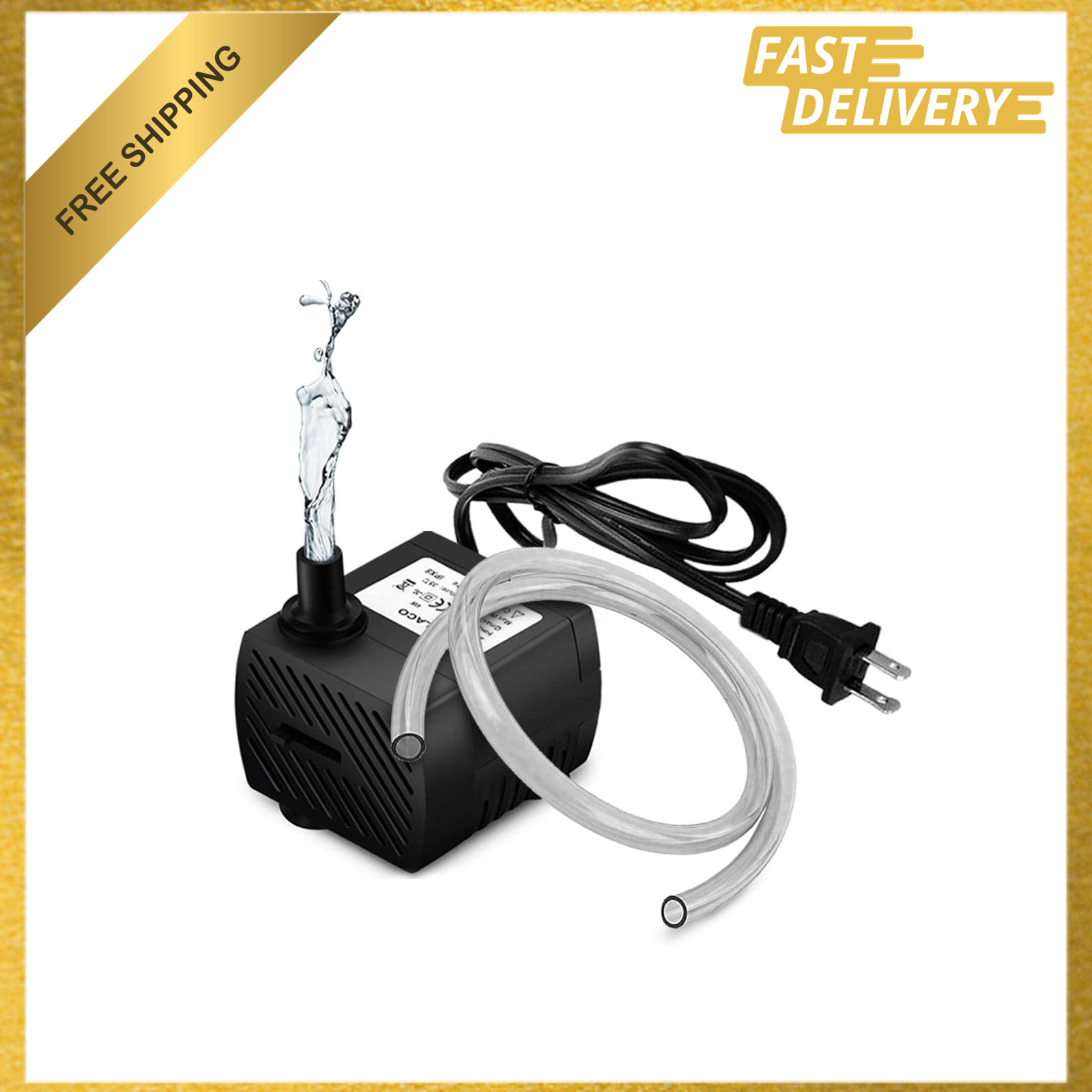 Mini Submersible Water Pump 95GPH 5W with 3.3 ft Tubing for Aquarium Fish Tank