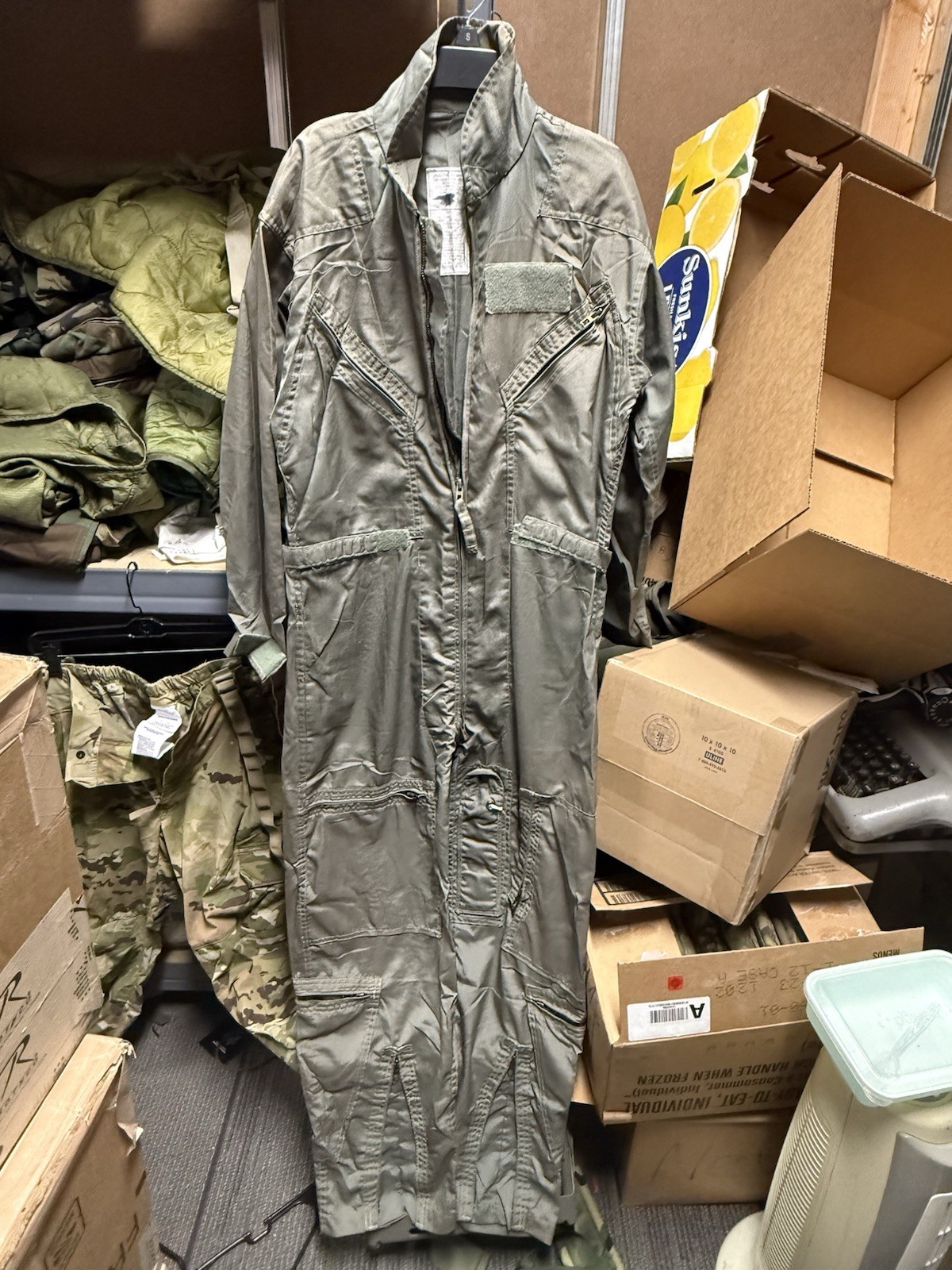 USGI CWU-27/P Nomex Flight Suit Flyers Coveralls 38R Sage Green 8415-01-351-0324