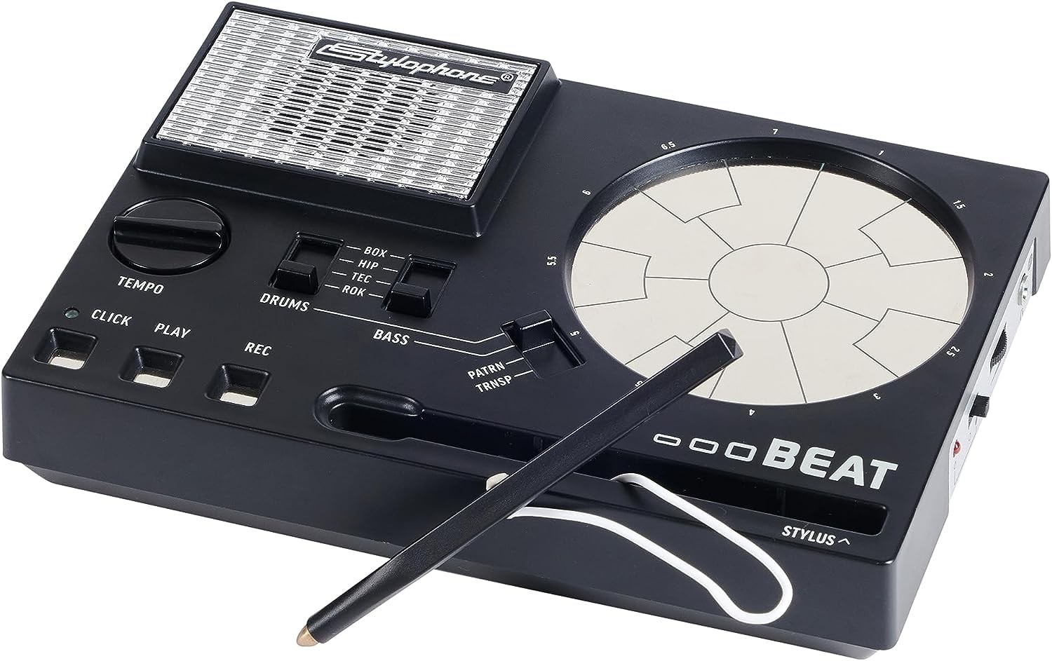 Stylophone Beat - Compact Stylus Drum Machine | 4 Kits & 4 Bass Black