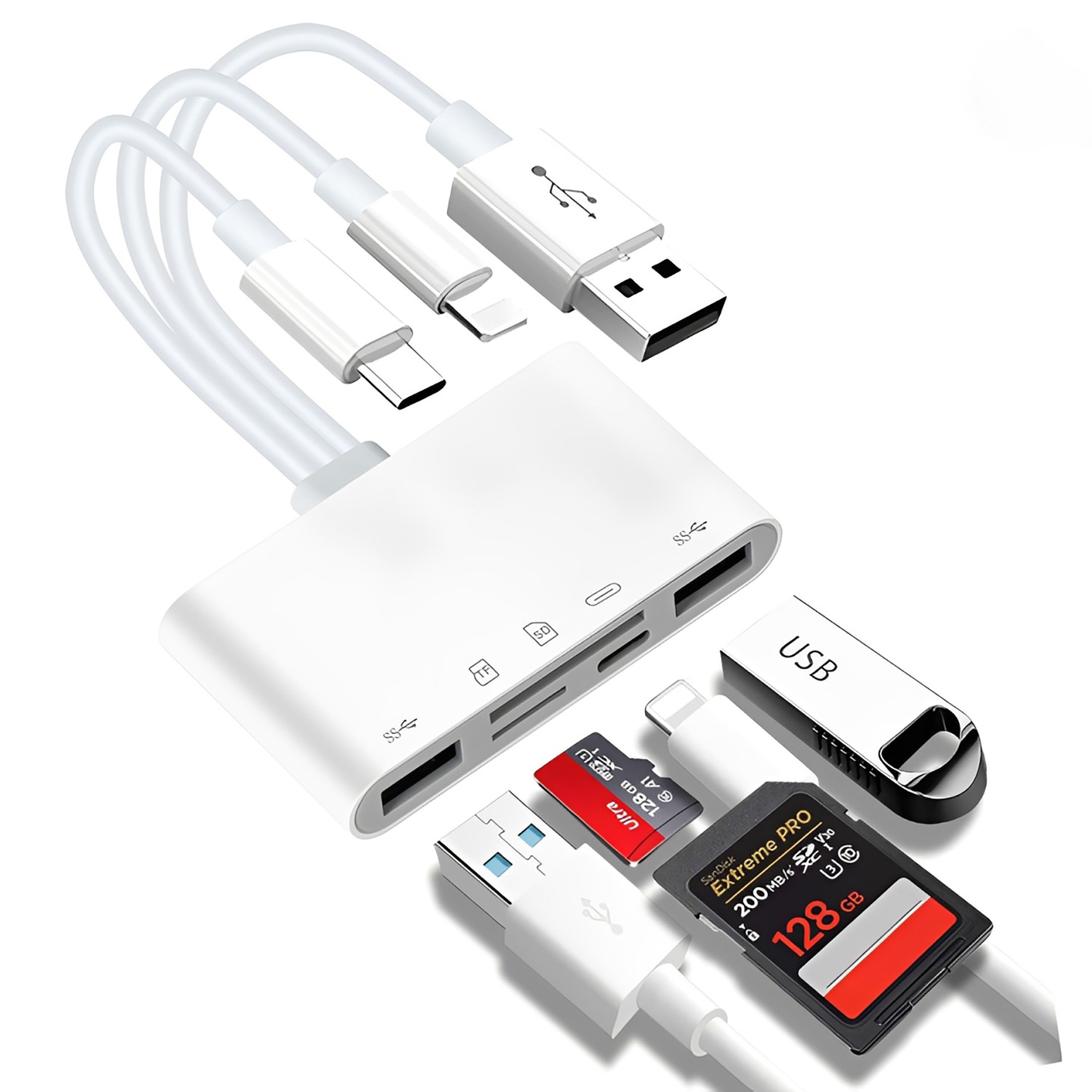 5 in 1 Memory Card Reader USB 3.0 OTG Adapter SD Card Reader For Phone/Pad