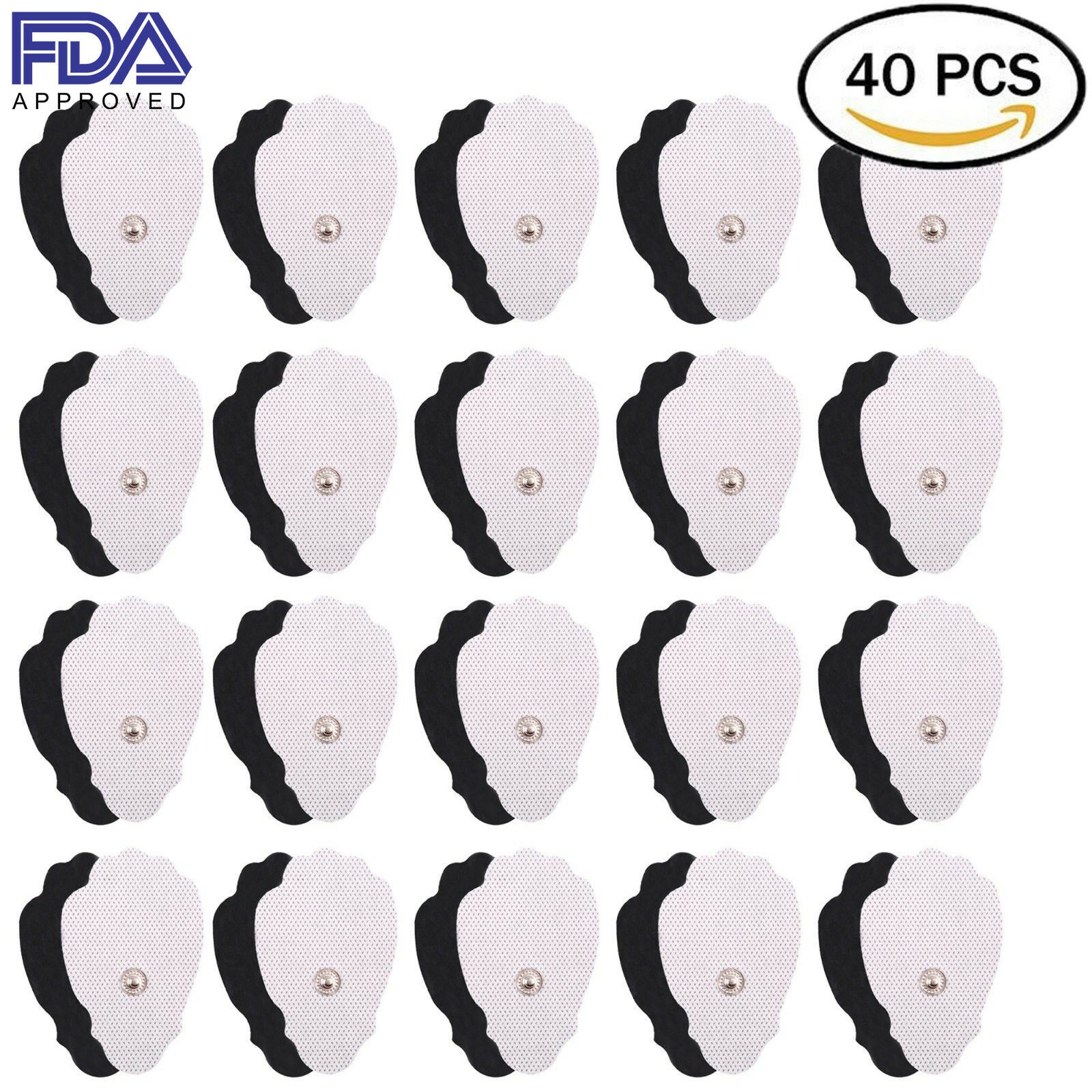 Large Snap On Replacement Electrode Pads For TENS EMS Unit & Pulse Massager