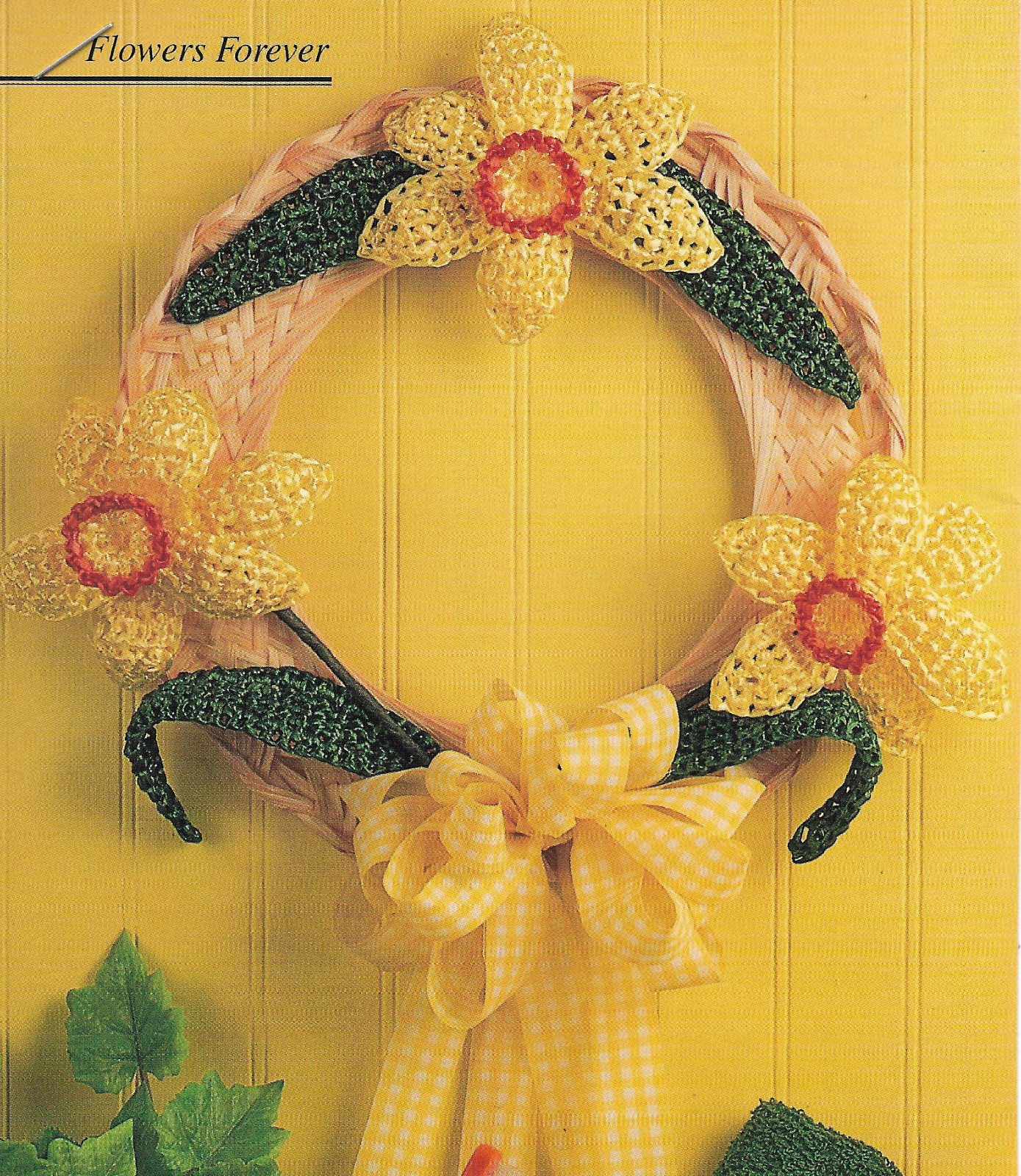 Daffodil Wreath crochet PATTERN INSTRUCTIONS