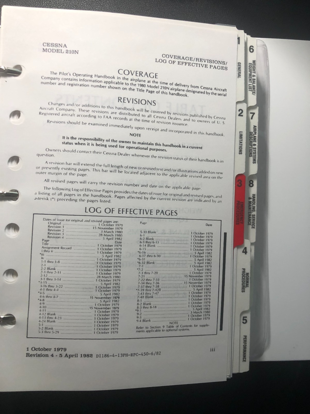 Cessna Pilots Operating Handbook 210N Centurion 1980