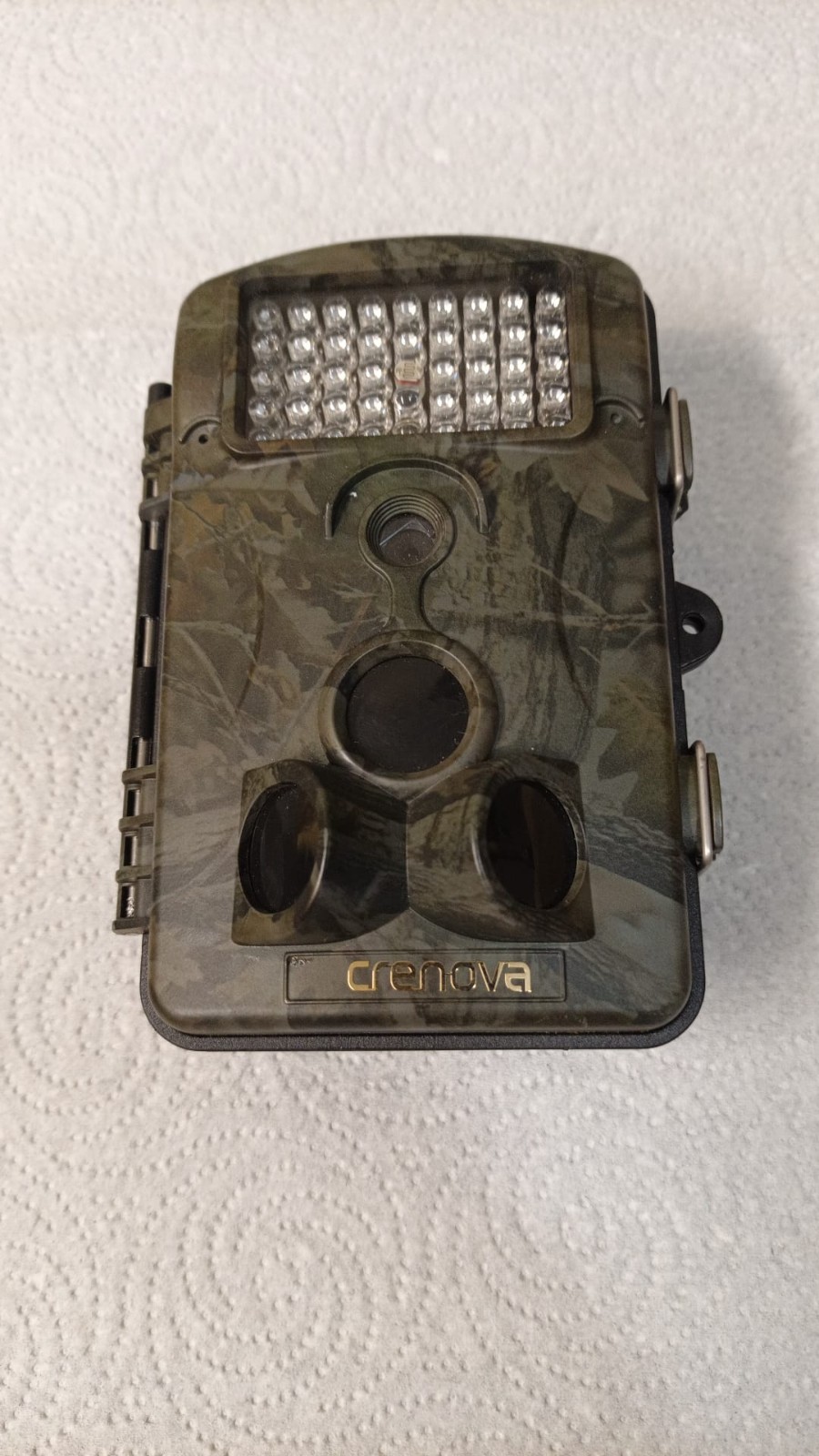 Crenova 12MP 1080P HD trail camera with 65-foot night vision range.
